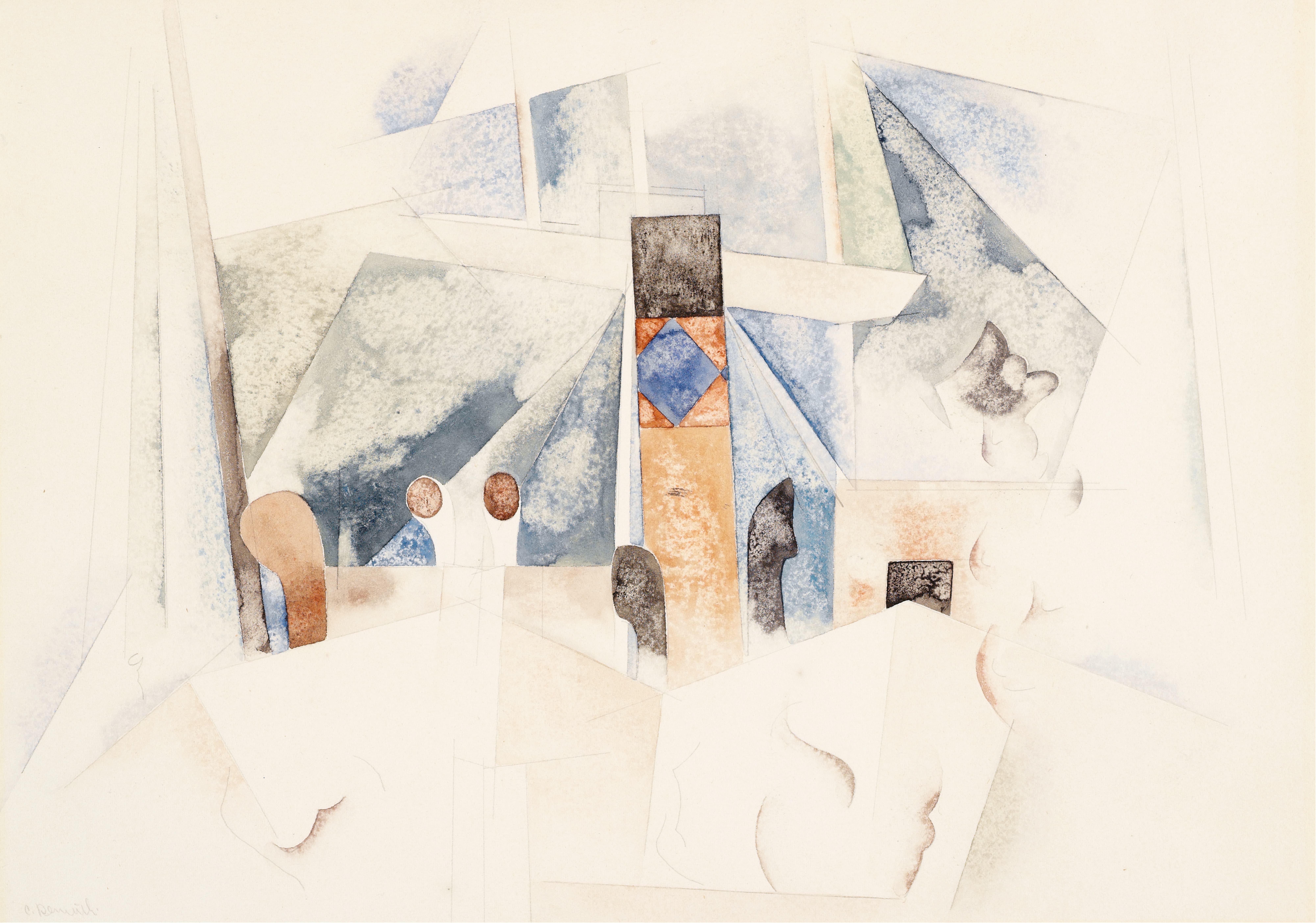 《百慕大风景一号》（Bermuda Landscape No 1）｜查尔斯·德穆斯 Charles Demuth｜1917