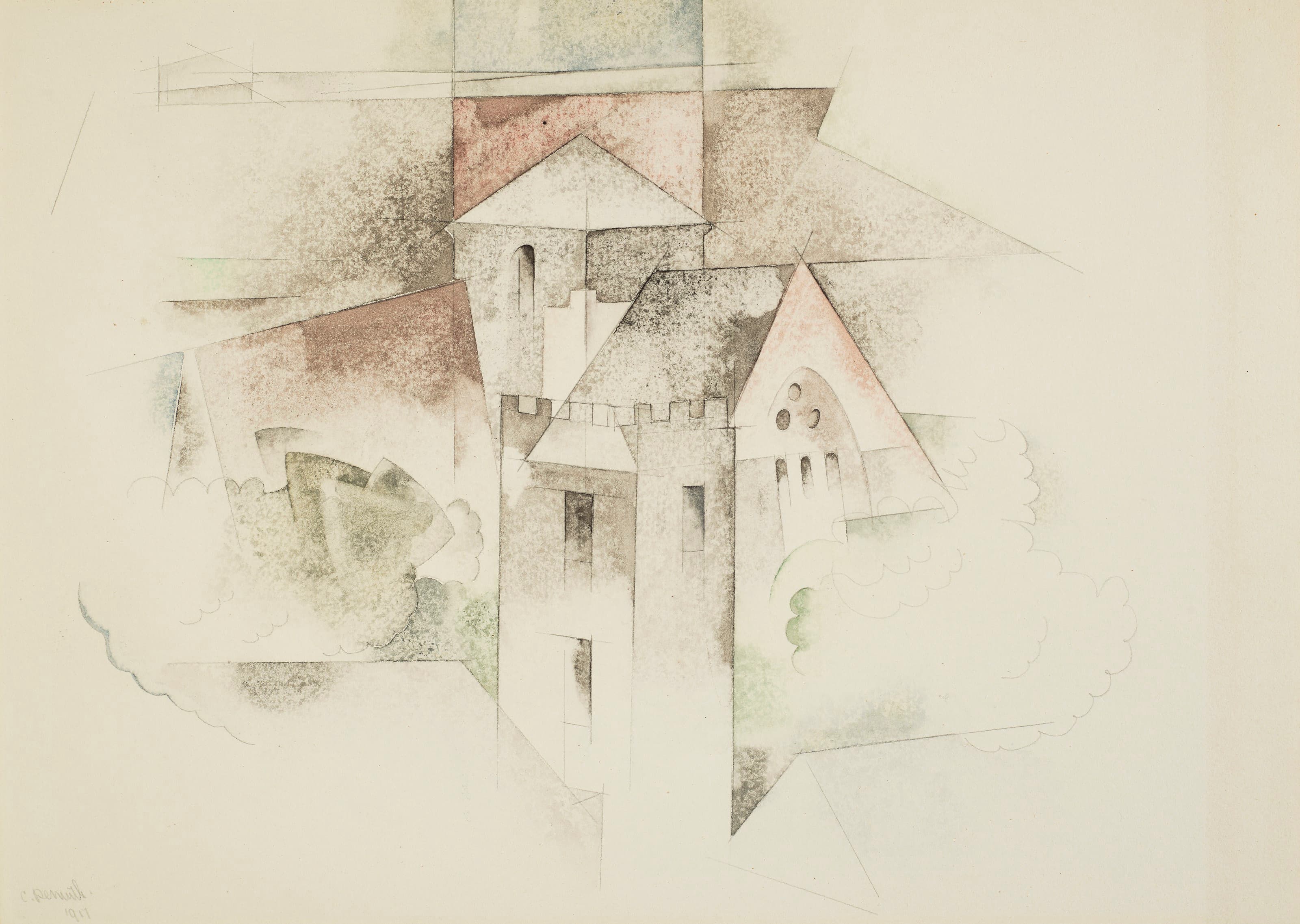 《建筑物百慕大》（Buildings Bermuda）｜查尔斯·德穆斯 Charles Demuth｜1917