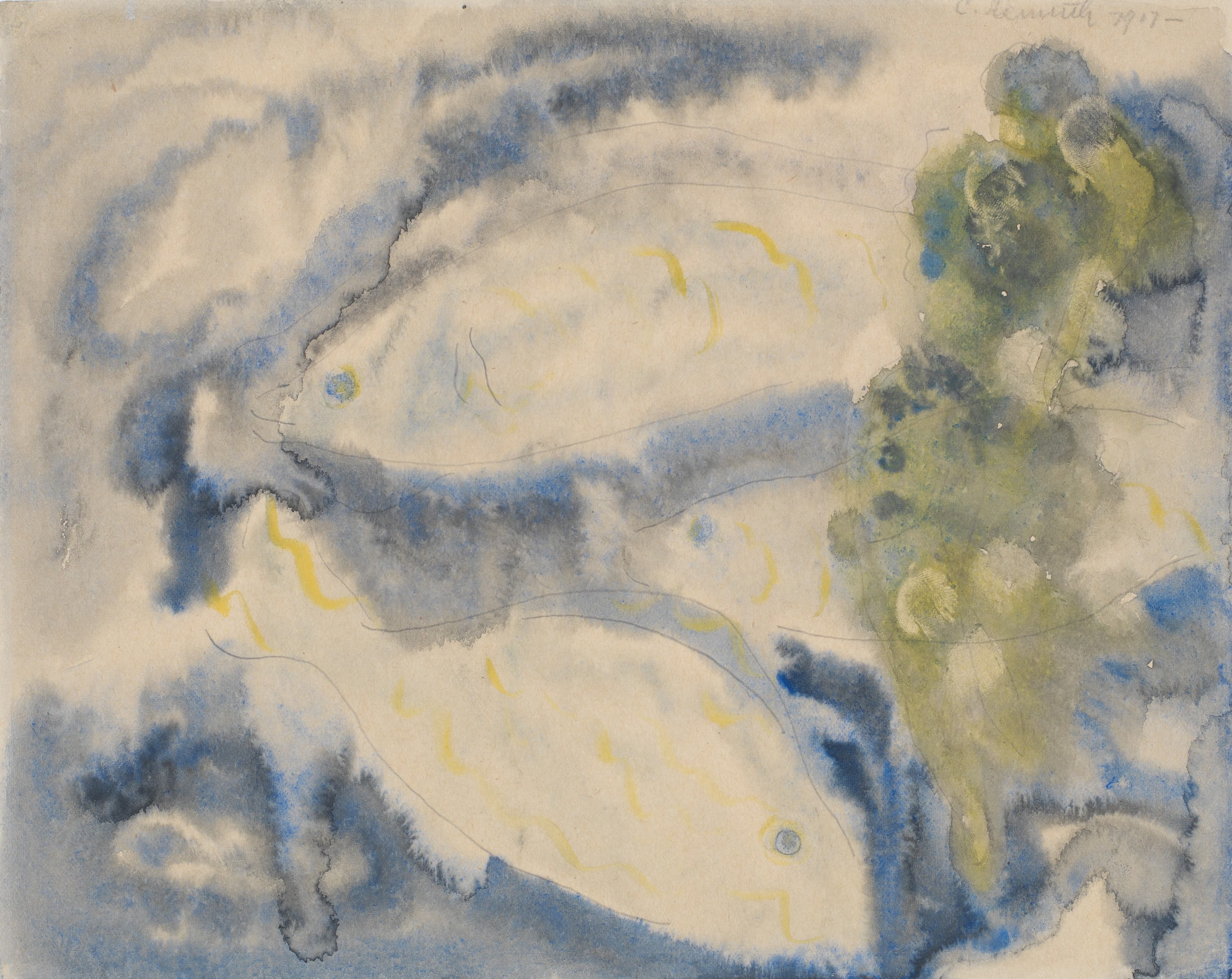 《鱼系列1号》（Fish Series No 1）｜查尔斯·德穆斯 Charles Demuth｜1917