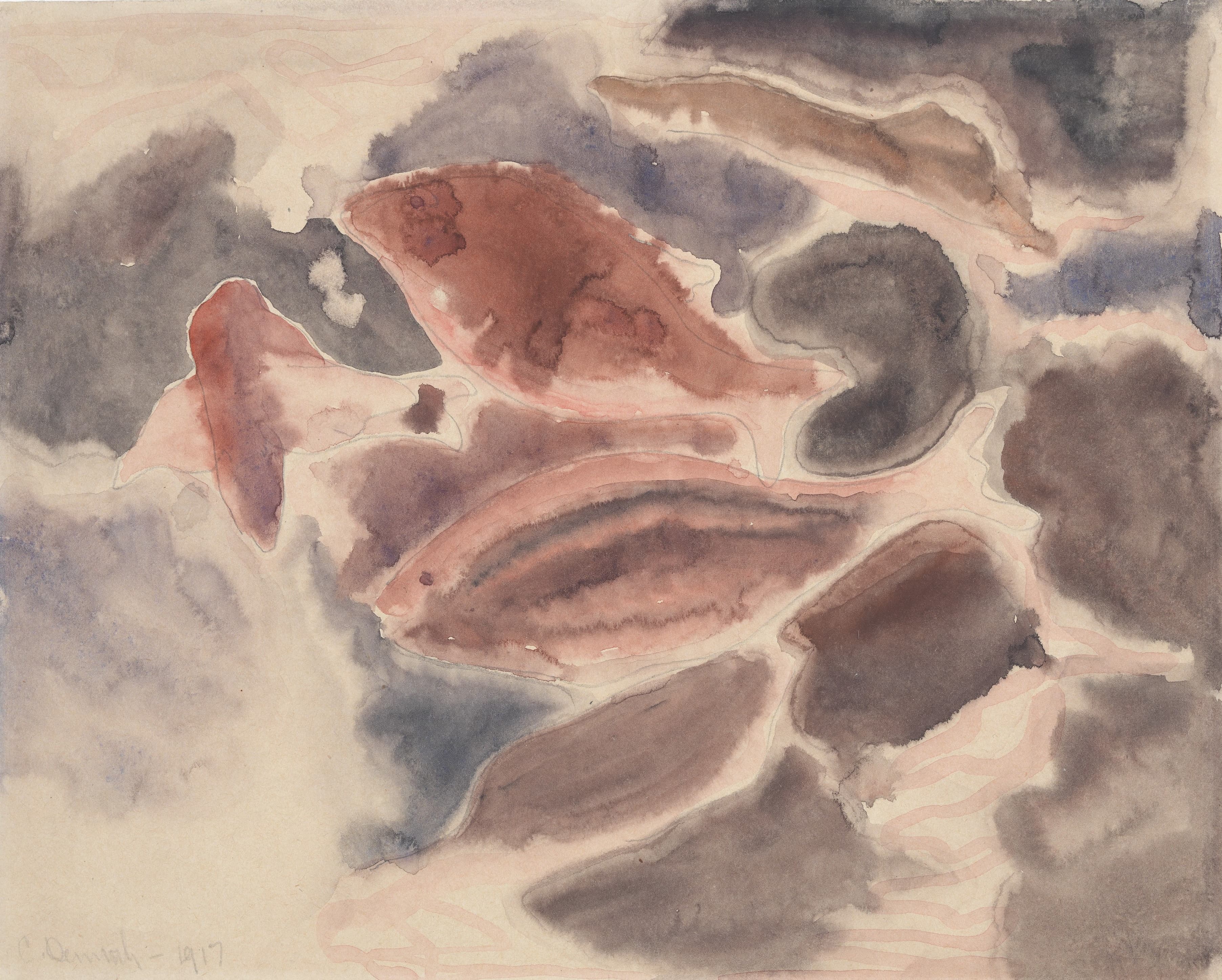 《鱼系列2号》（Fish Series No 2）｜查尔斯·德穆斯 Charles Demuth｜1917