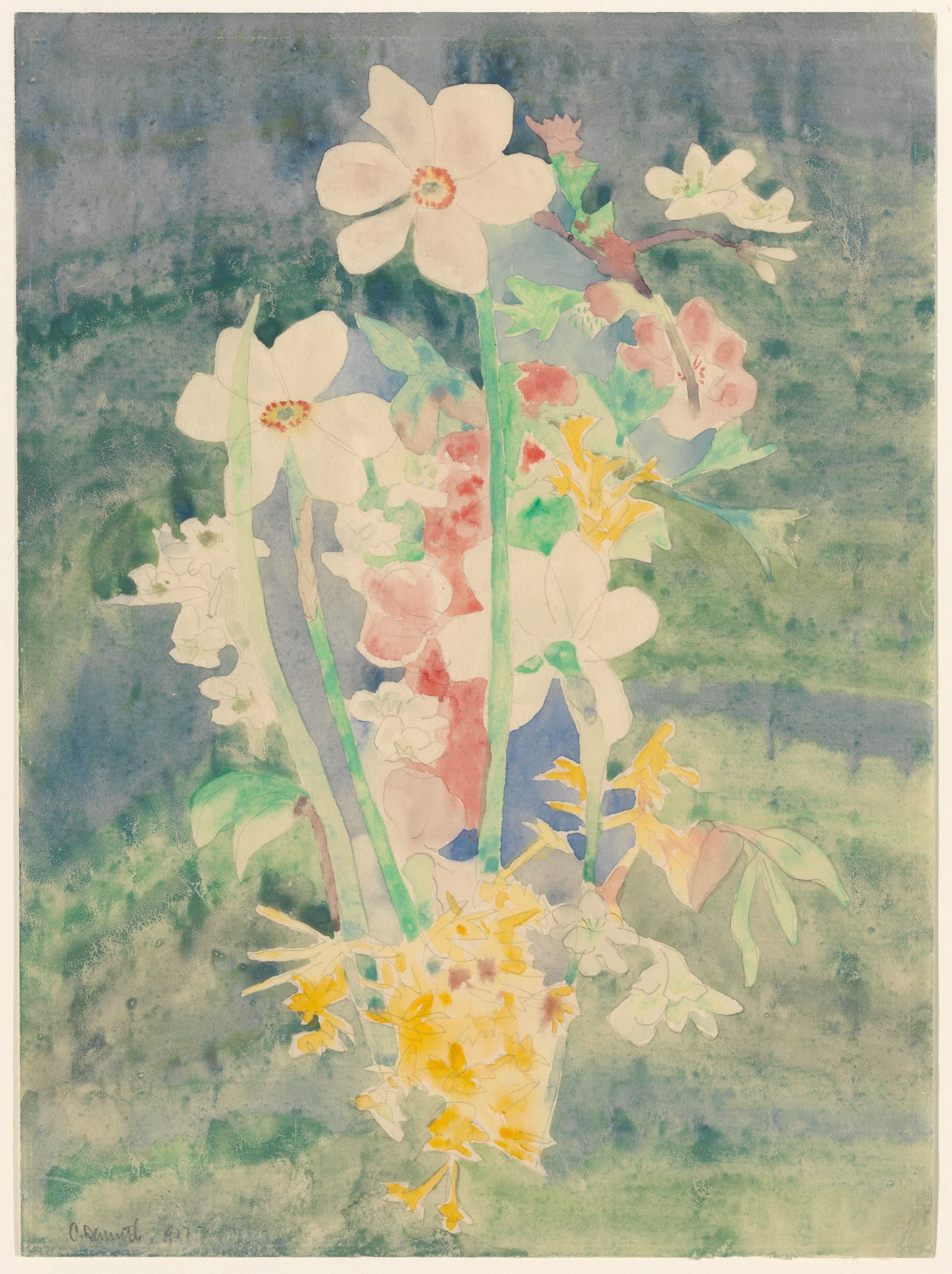 《水仙花》（Narcissus）｜查尔斯·德穆斯 Charles Demuth｜1917