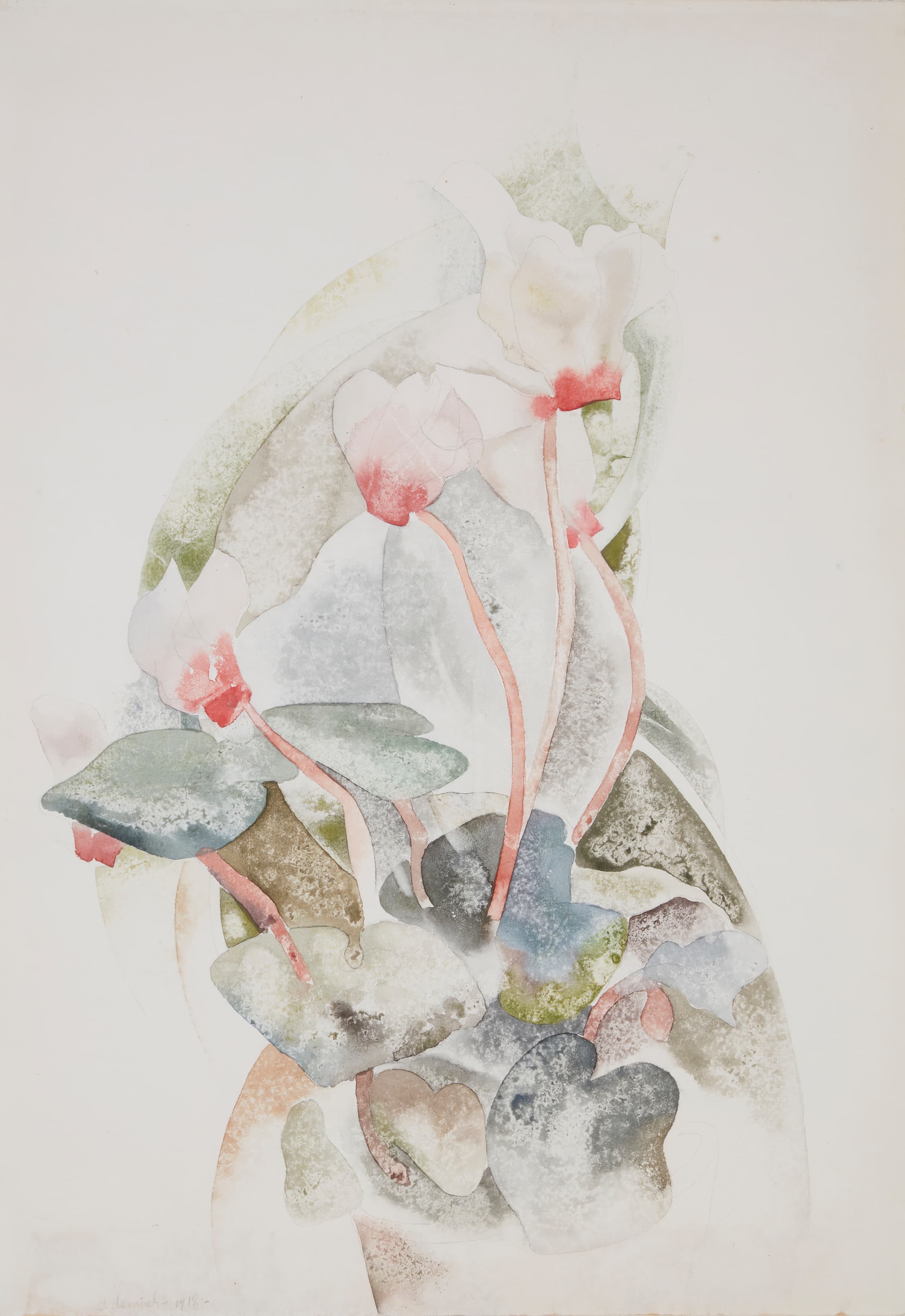 《仙客来》（Cyclamen）｜查尔斯·德穆斯 Charles Demuth｜1918