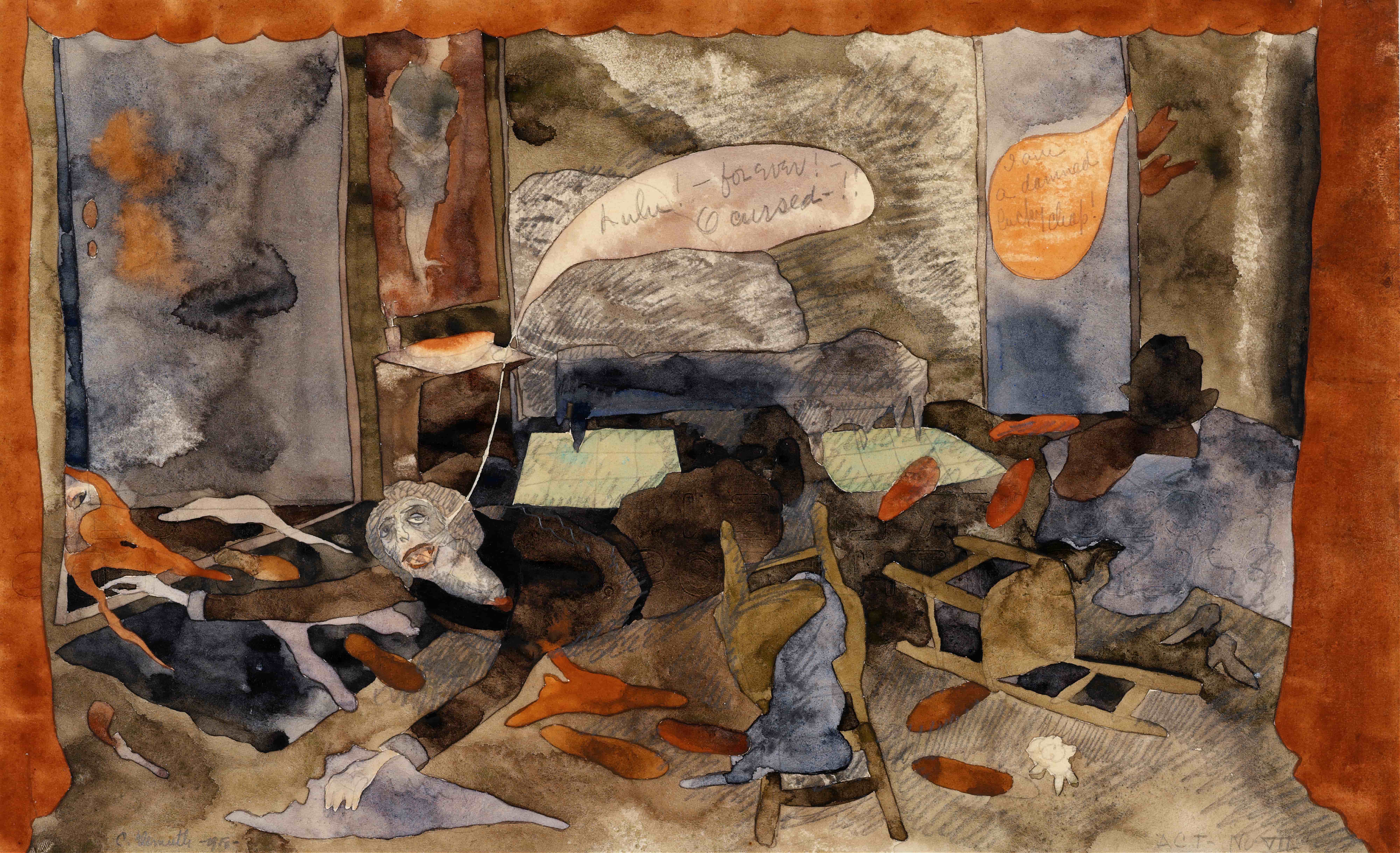 《施维茨伯爵夫人之死》（The Death of Countess Schwitz）｜查尔斯·德穆斯 Charles Demuth｜1918