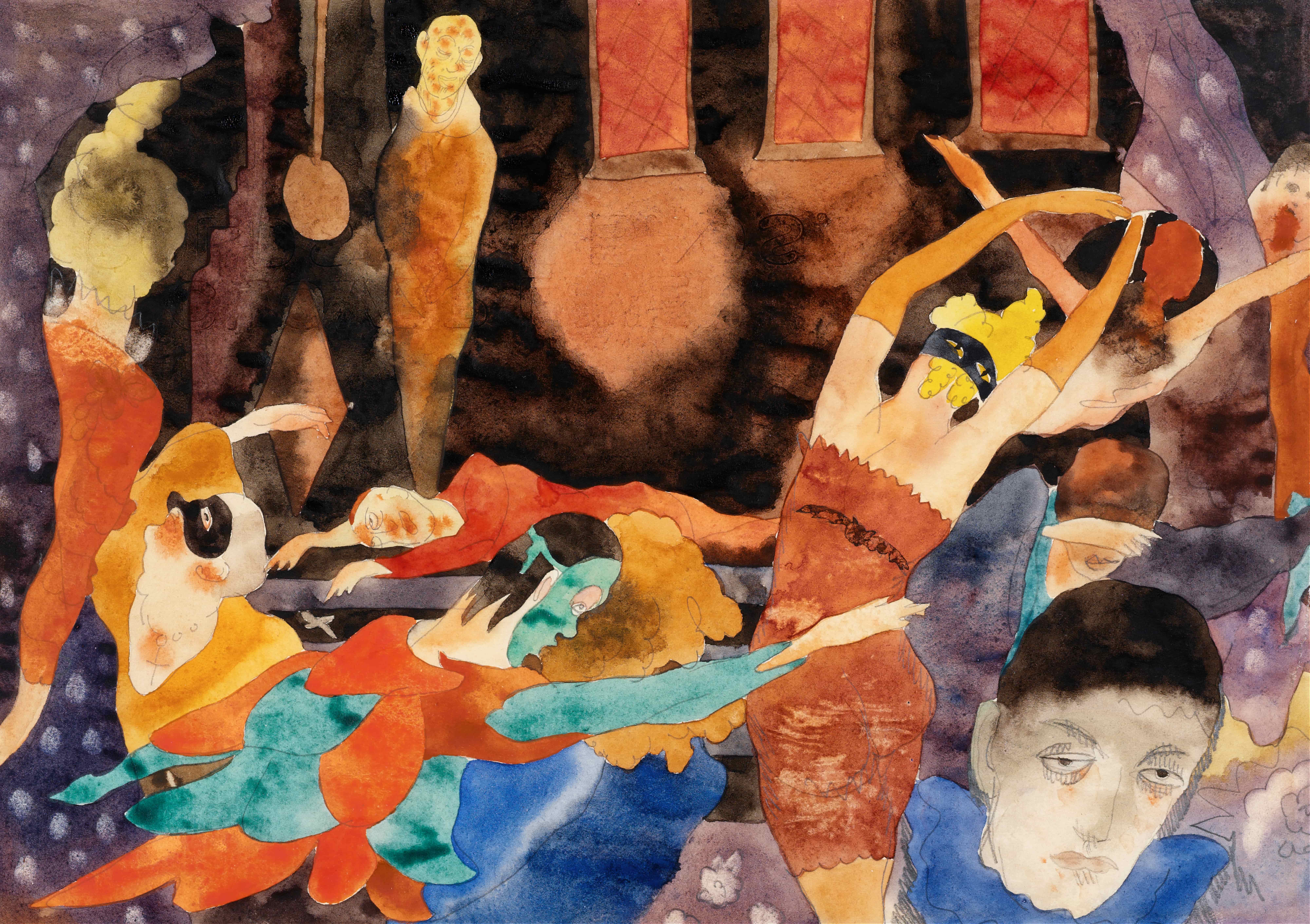 《红死魔的假面舞会》（The Masque of the Red Death）｜查尔斯·德穆斯 Charles Demuth｜约1918