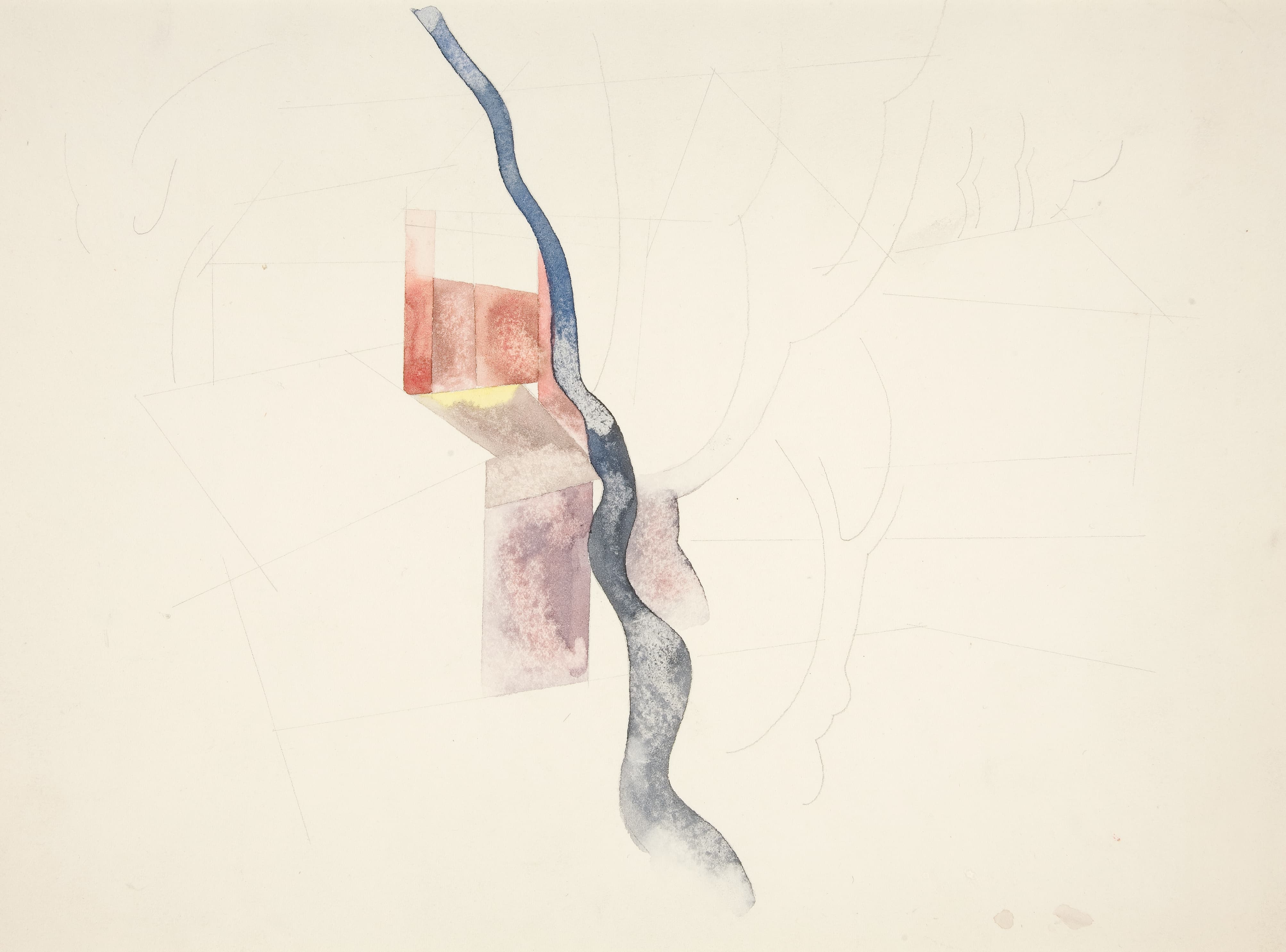 《1918 年红色烟囱的树抽象可能研究》（Tree Abstraction Probably Study for Red Chimneys 1918）｜查尔斯·德穆斯 Charles Demuth｜约1918