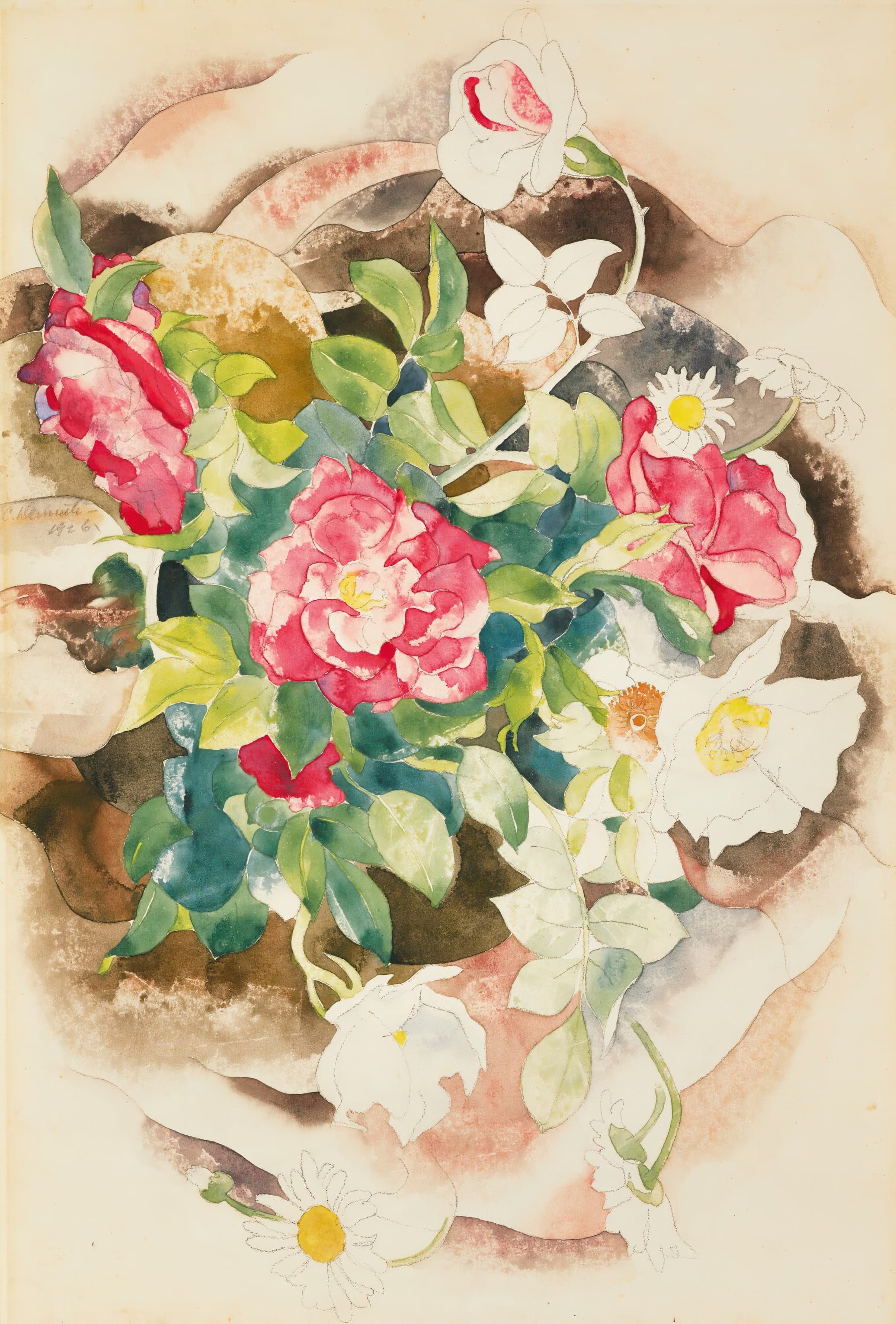 《玫瑰》（Roses）｜查尔斯·德穆斯 Charles Demuth｜1926