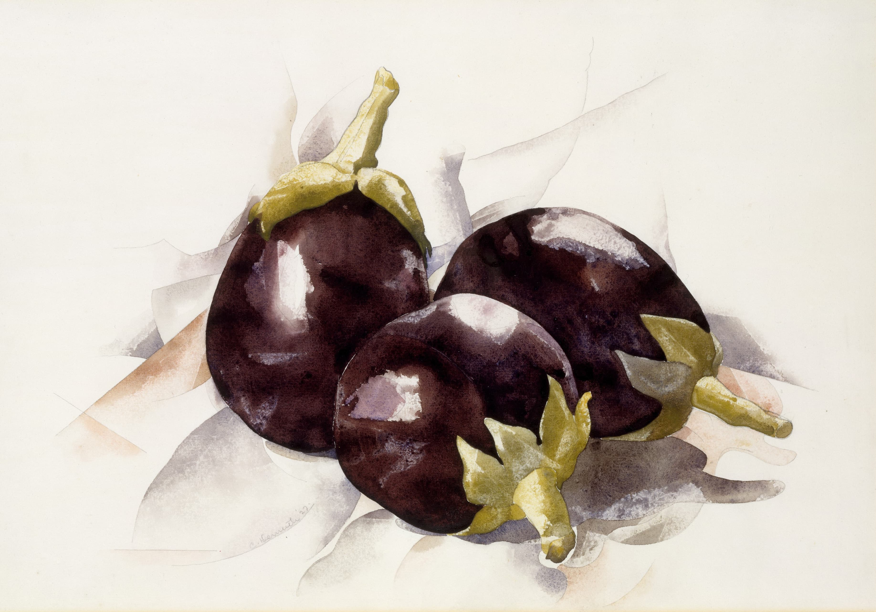 《茄子》（Eggplants）｜查尔斯·德穆斯 Charles Demuth｜1927