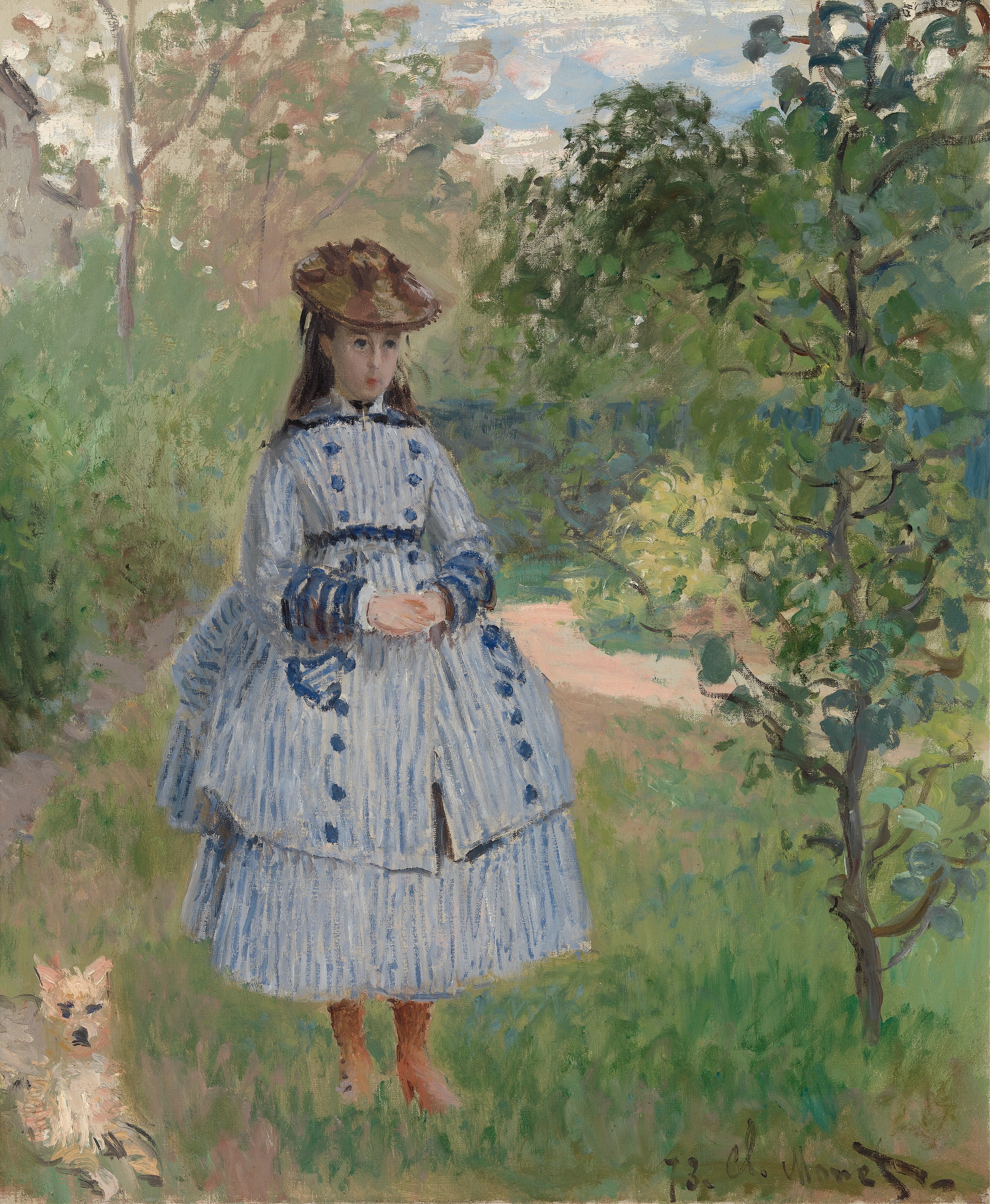 《女孩与狗》（Girl with Dog）｜克劳德·莫奈 Claude Monet｜1873