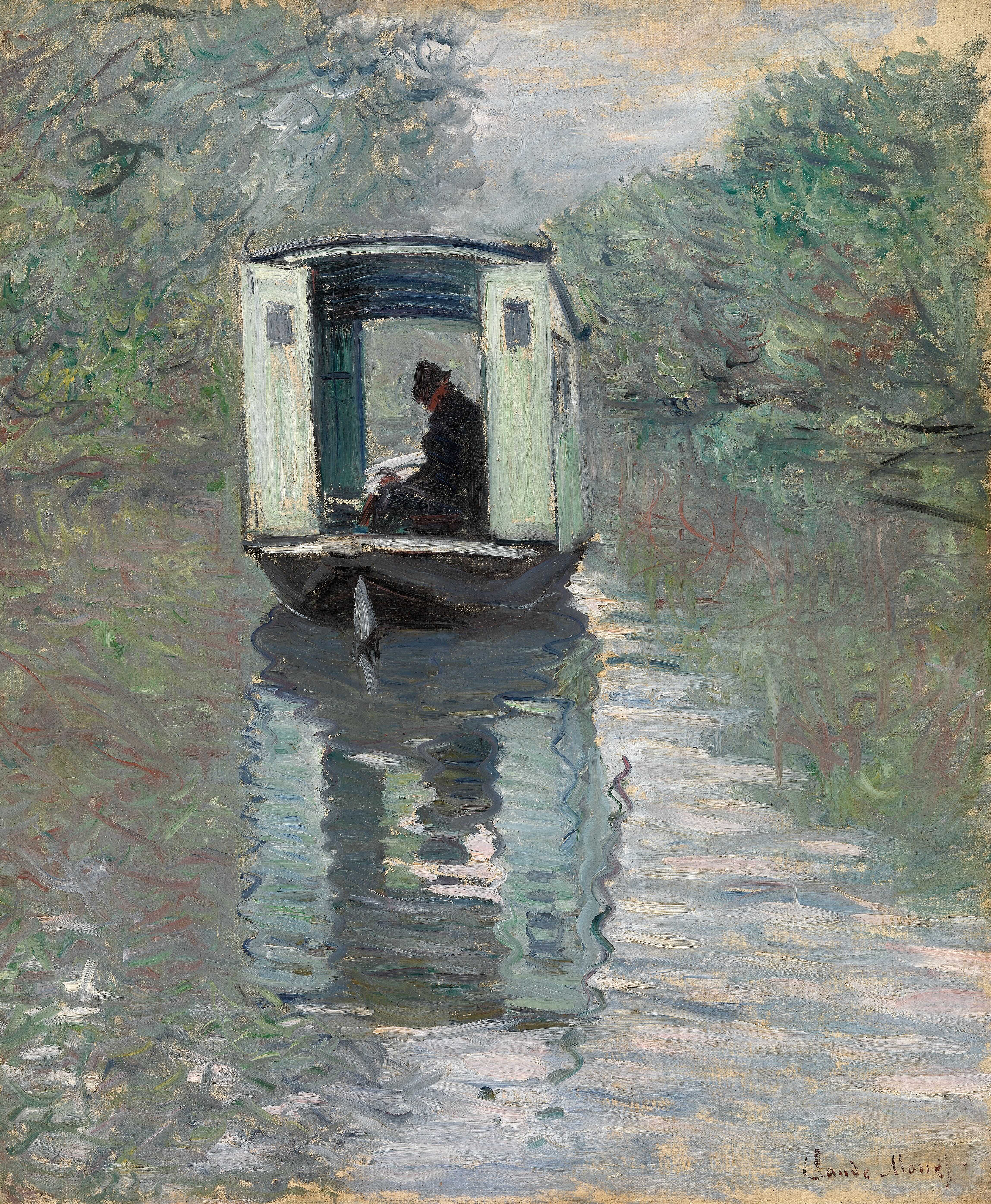 《工作室船》（The Studio Boat (Le Bateau-atelier)）｜克劳德·莫奈 Claude Monet｜1876