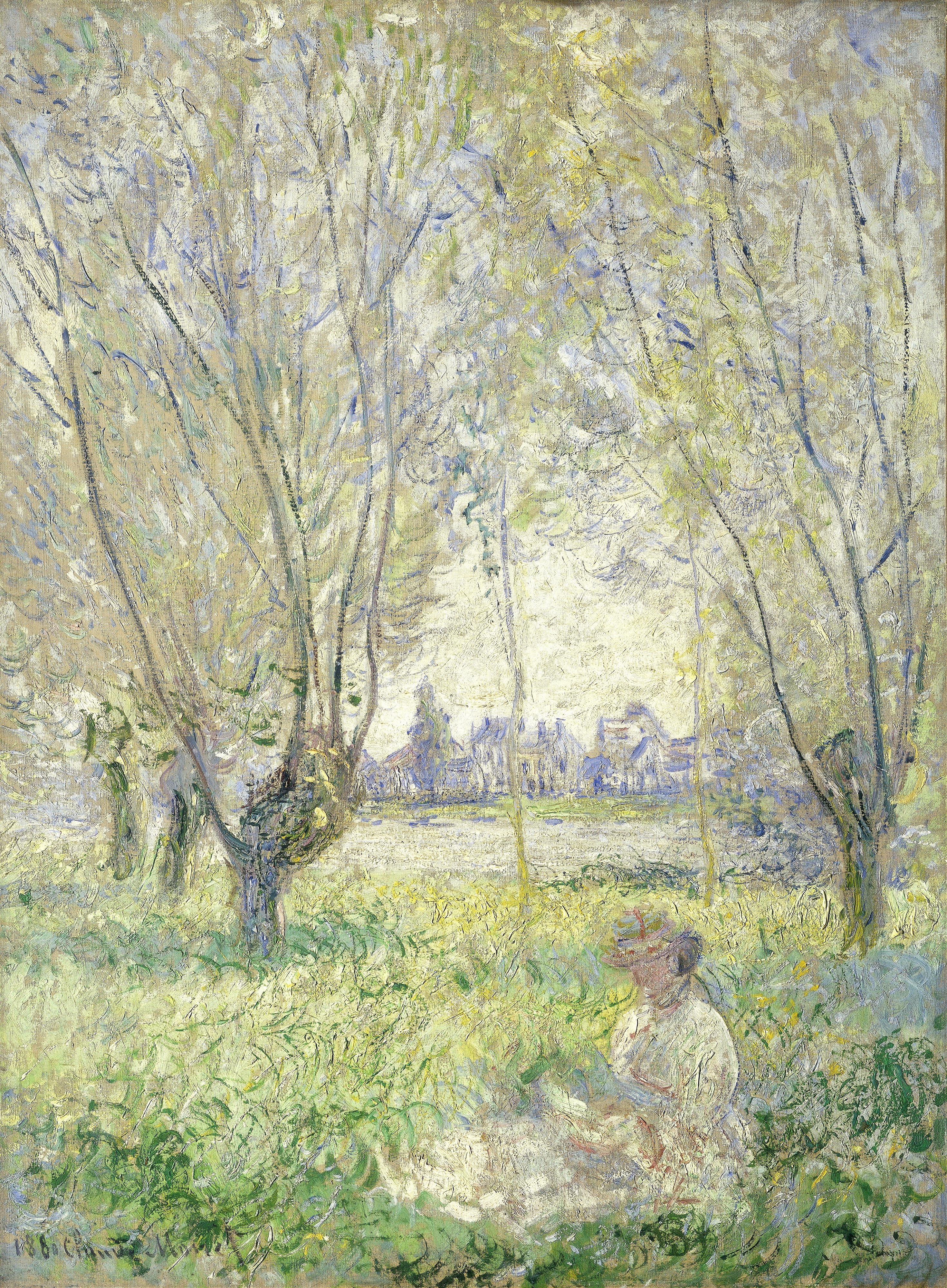 《柳下坐女子》（Woman Seated under the Willows）｜克劳德·莫奈 Claude Monet｜1880