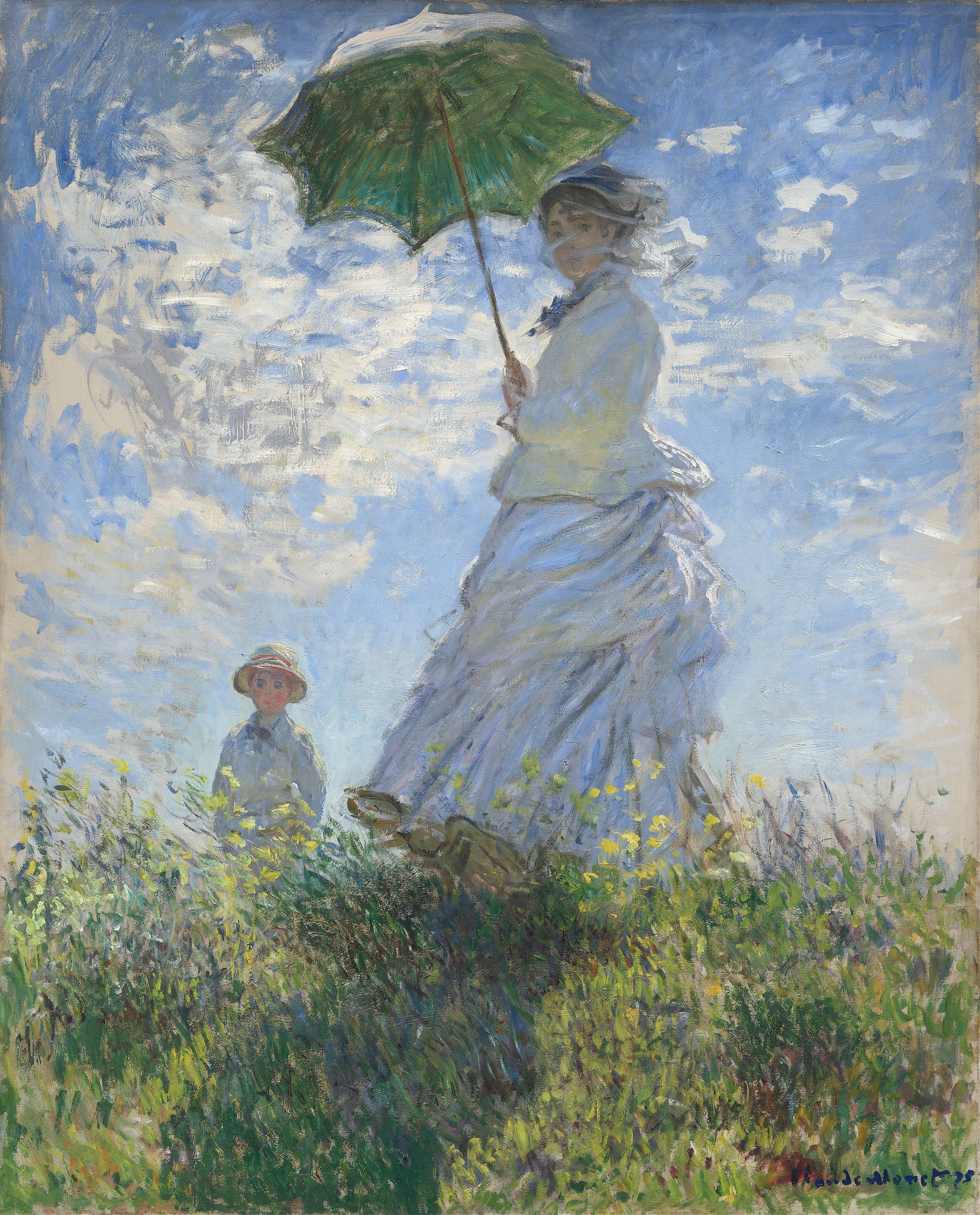 《撑阳伞的女人——莫奈夫人与她的儿子》（Woman with a Parasol – Madame Monet and Her Son）｜克劳德·莫奈 Claude Monet｜1875