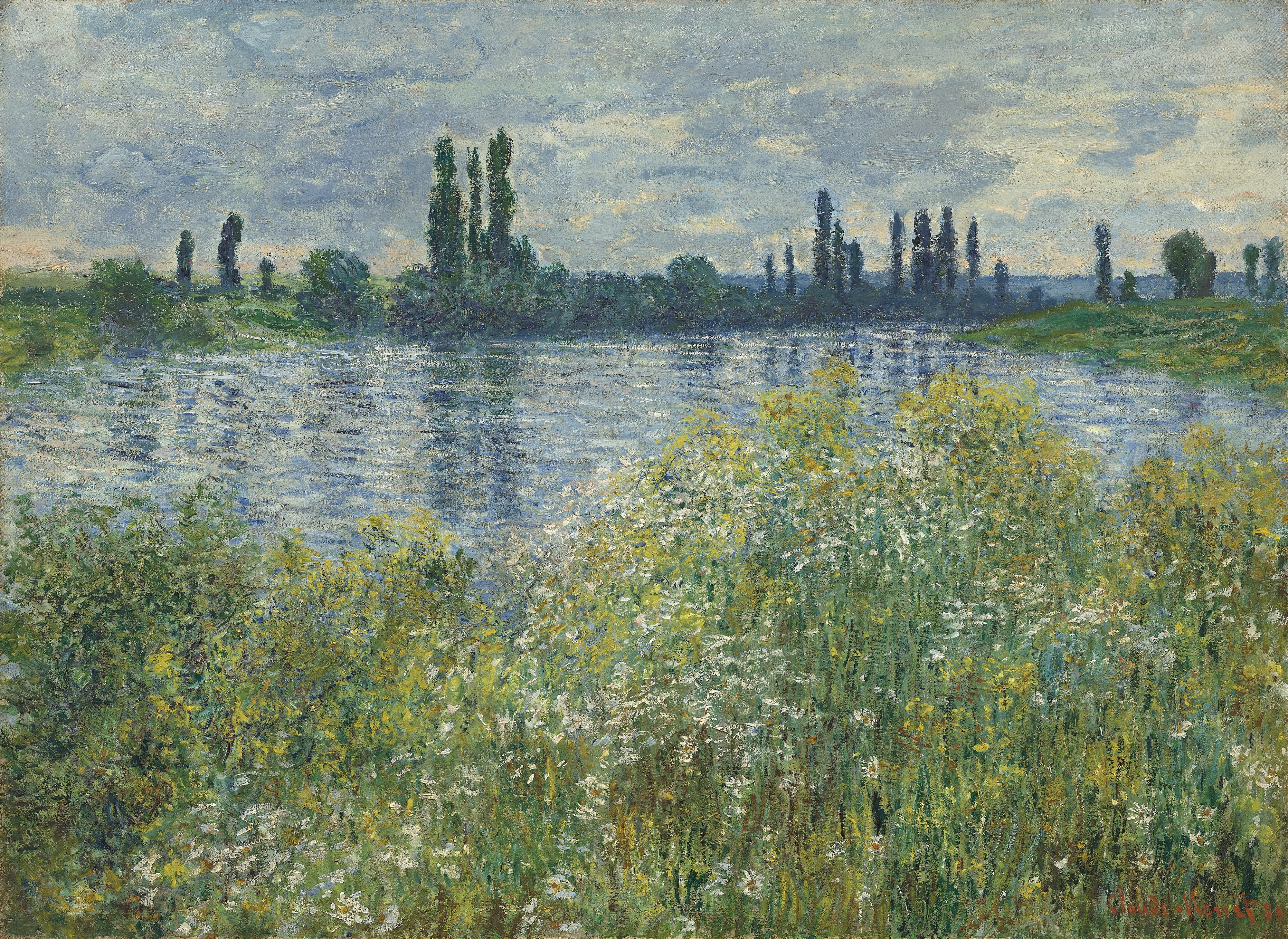 《塞纳河畔，韦特伊》（Banks of the Seine,Vétheuil）｜克劳德·莫奈 Claude Monet｜1880