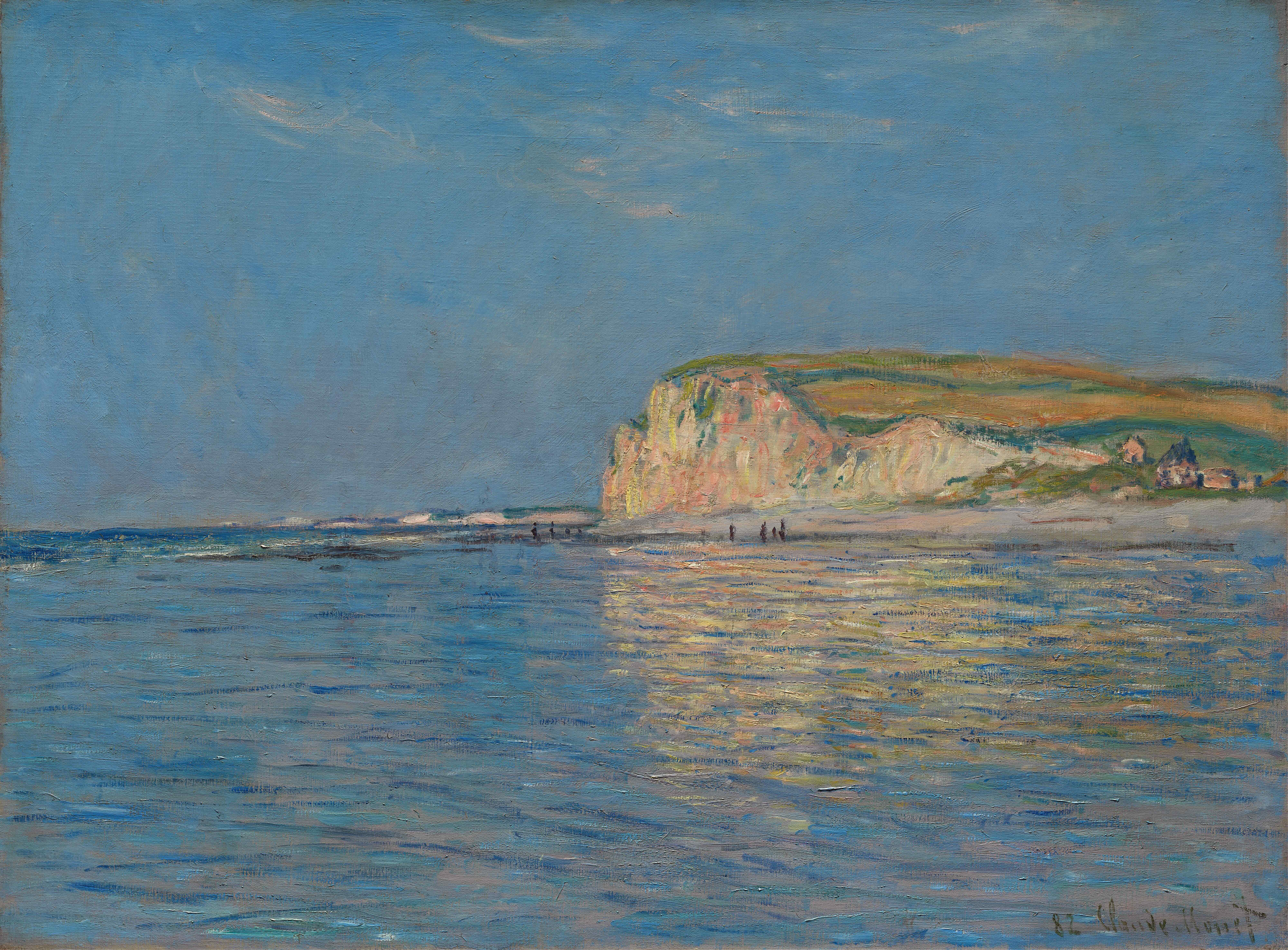 《迪耶普附近的普尔维尔退潮，1882 年》（Low Tide at Pourville, near Dieppe, 1882）｜克劳德·莫奈 Claude Monet｜1882