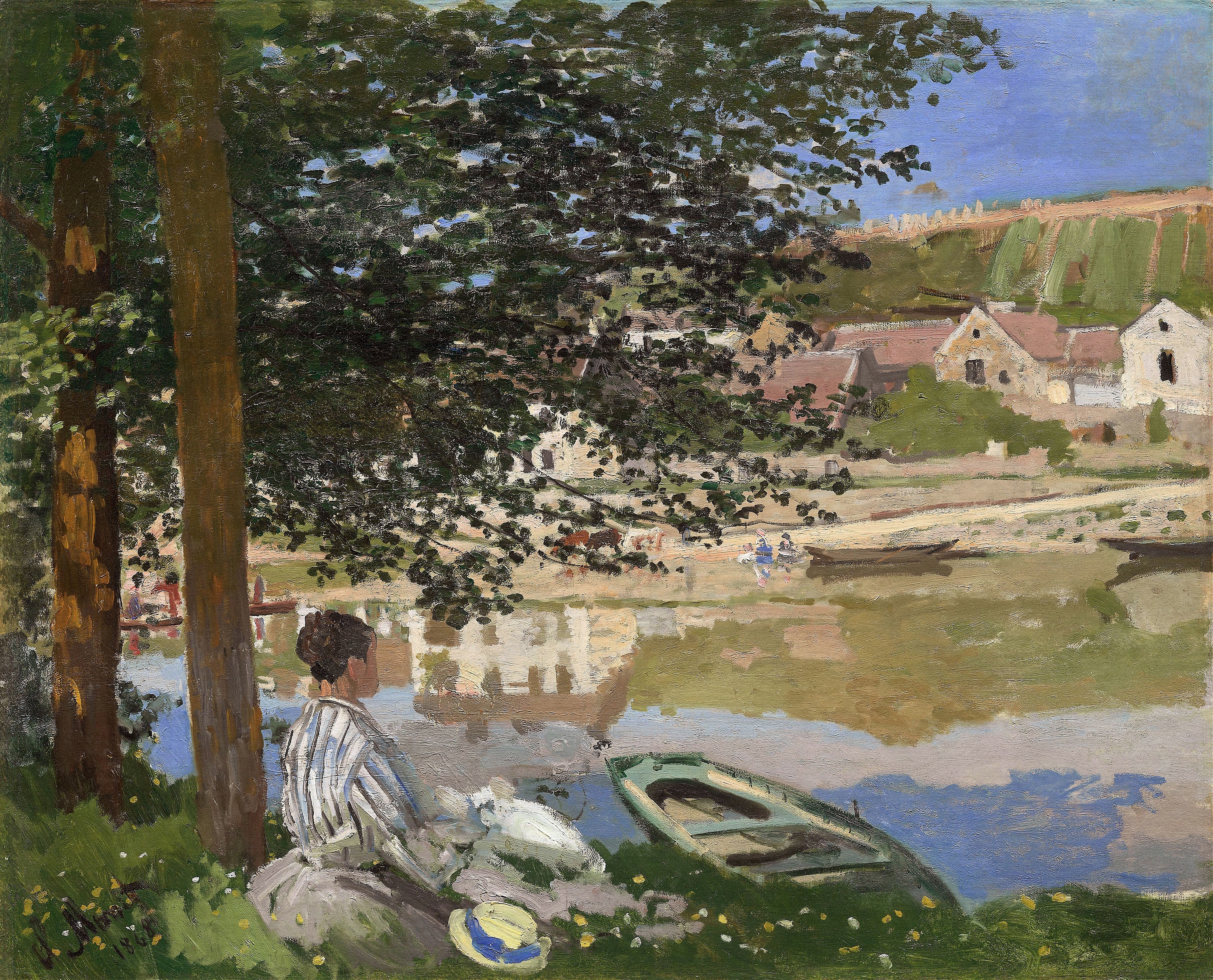 《位于塞纳河畔，贝内古尔》（On the Bank of the Seine, Bennecourt）｜克劳德·莫奈 Claude Monet｜1868