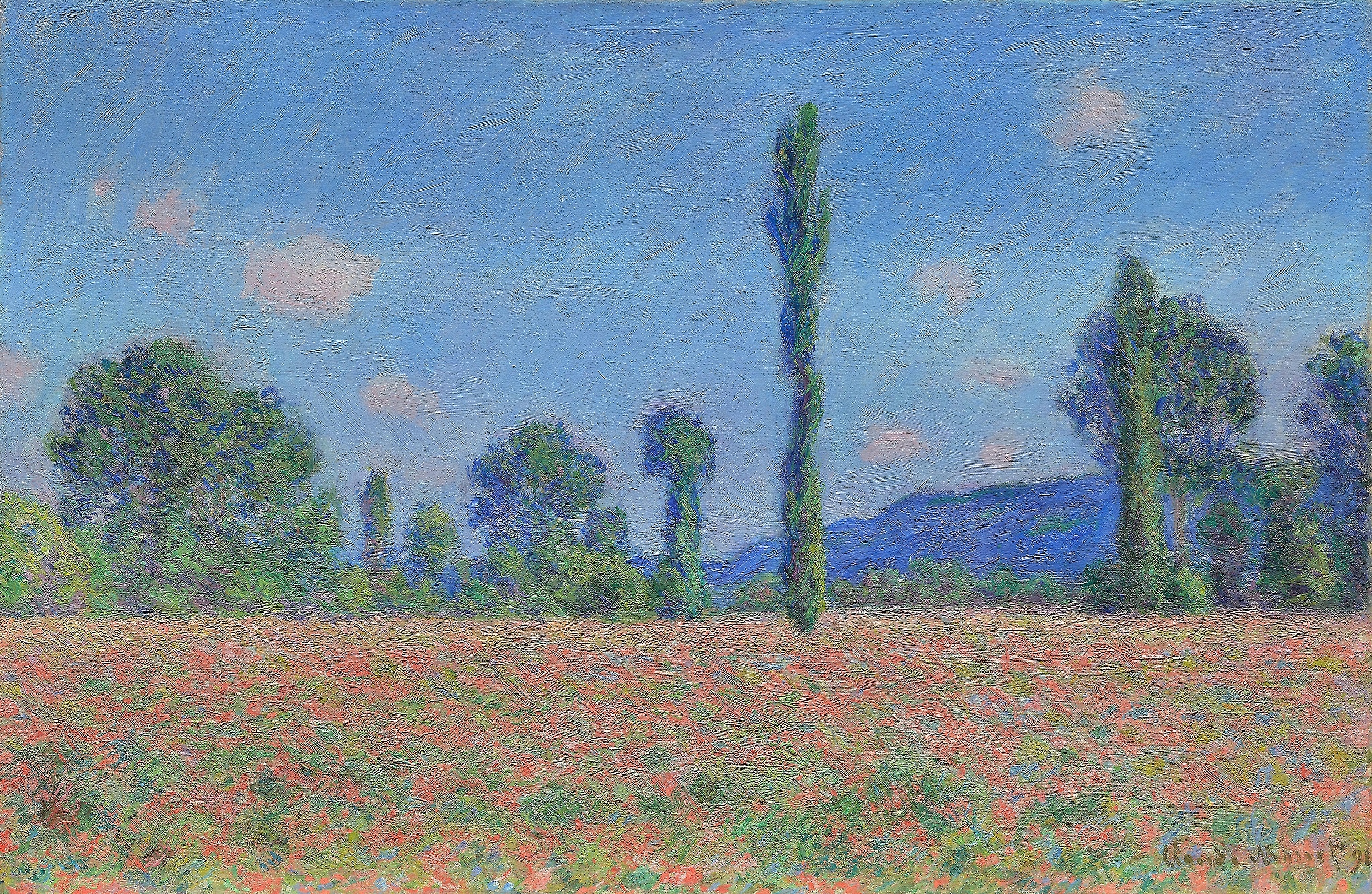 《罂粟田（吉维尼）》（Poppy Field (Giverny)）｜克劳德·莫奈 Claude Monet｜1890