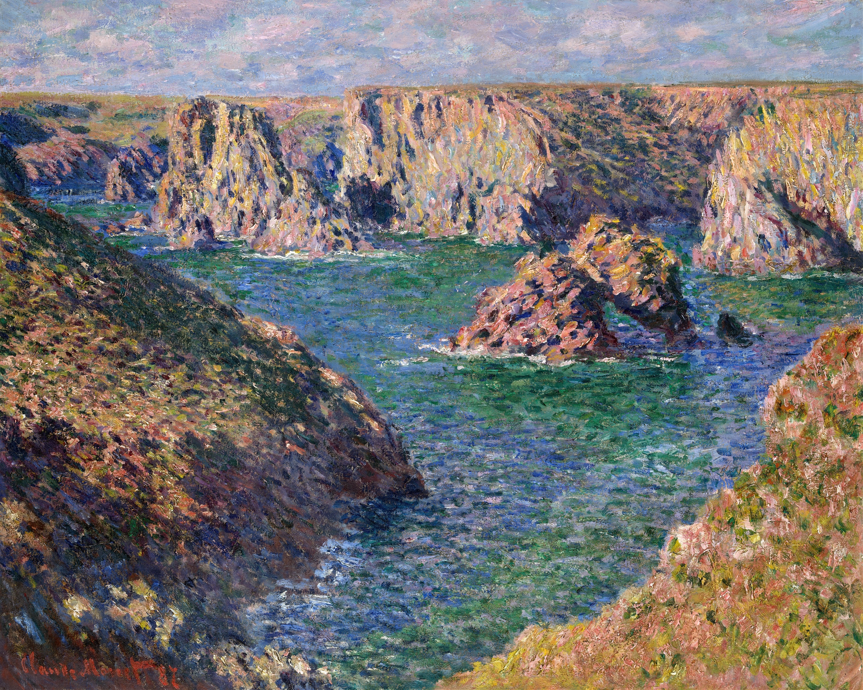 《多莫瓦港, 贝尔岛》（Port-Domois, Belle-Isle）｜克劳德·莫奈 Claude Monet｜1887