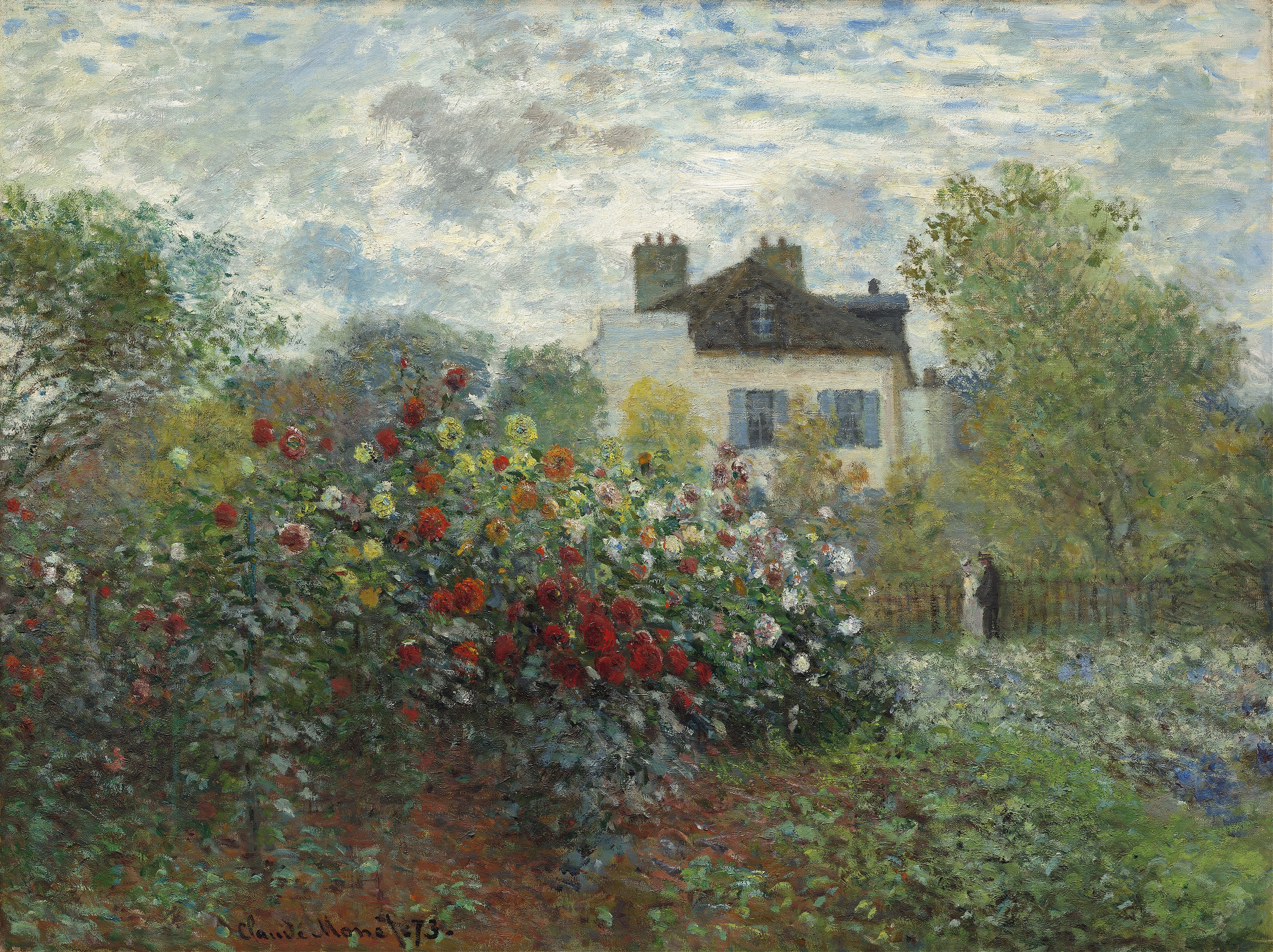 《阿让特伊的艺术家花园（大丽花花园一角）》（The Artist’s Garden in Argenteuil (A Corner of the Garden with Dahlias)）｜克劳德·莫奈 Claude Monet｜1873
