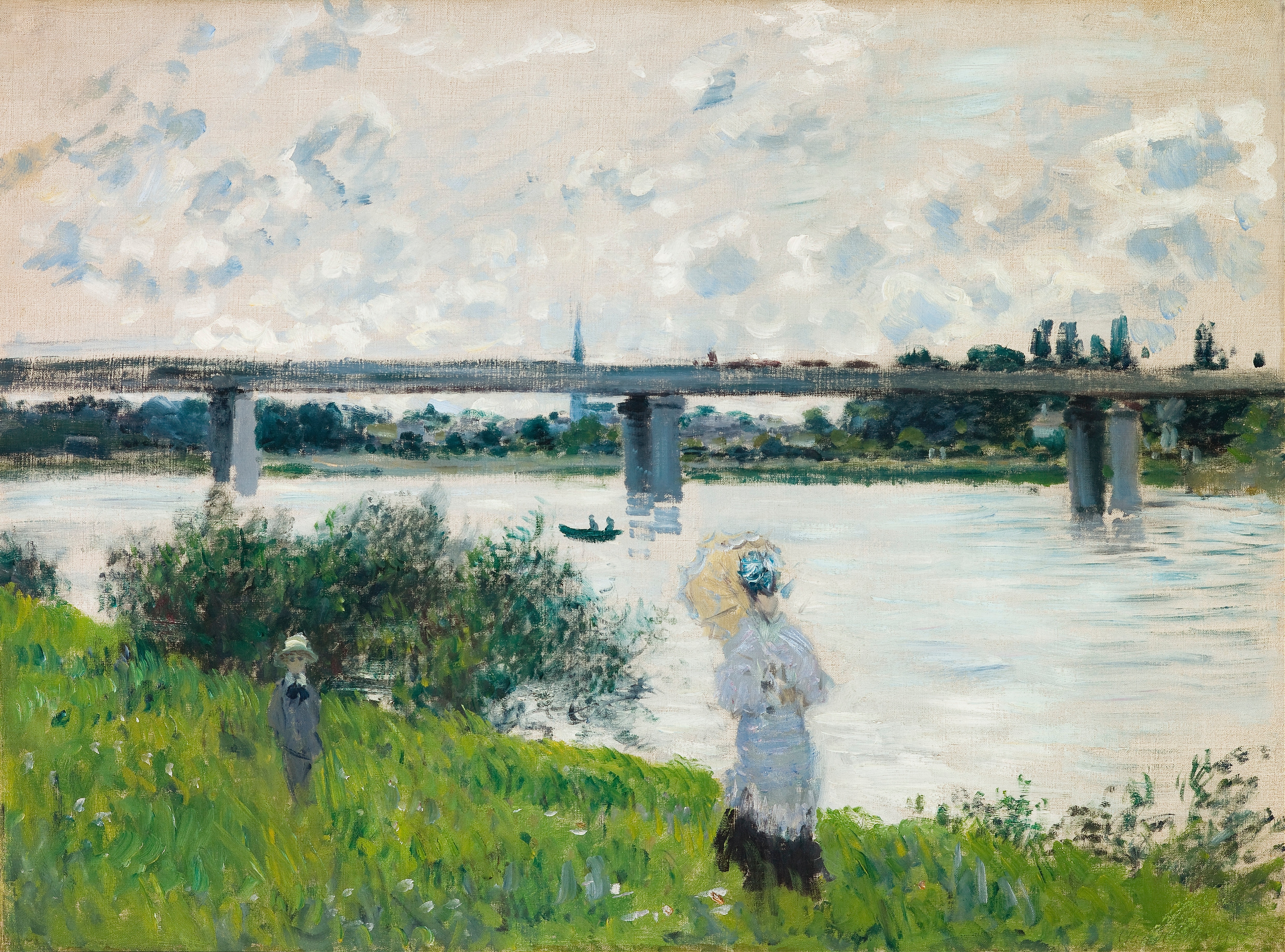 《阿让特伊铁路桥长廊》（The Promenade with the Railroad Bridge, Argenteuil）｜克劳德·莫奈 Claude Monet｜1874