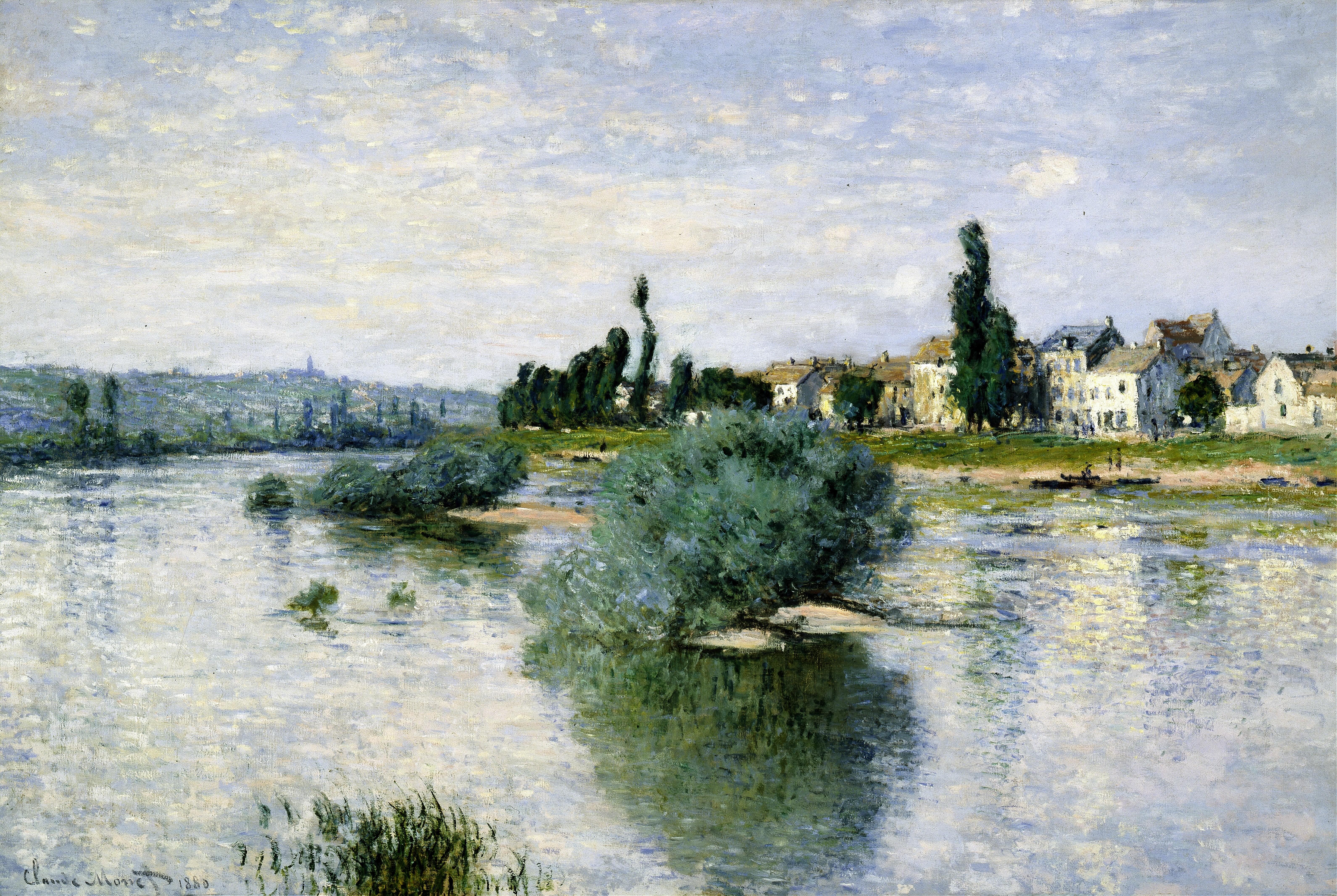 《拉瓦库尔的塞纳河》（The Seine at Lavacourt）｜克劳德·莫奈 Claude Monet｜1880