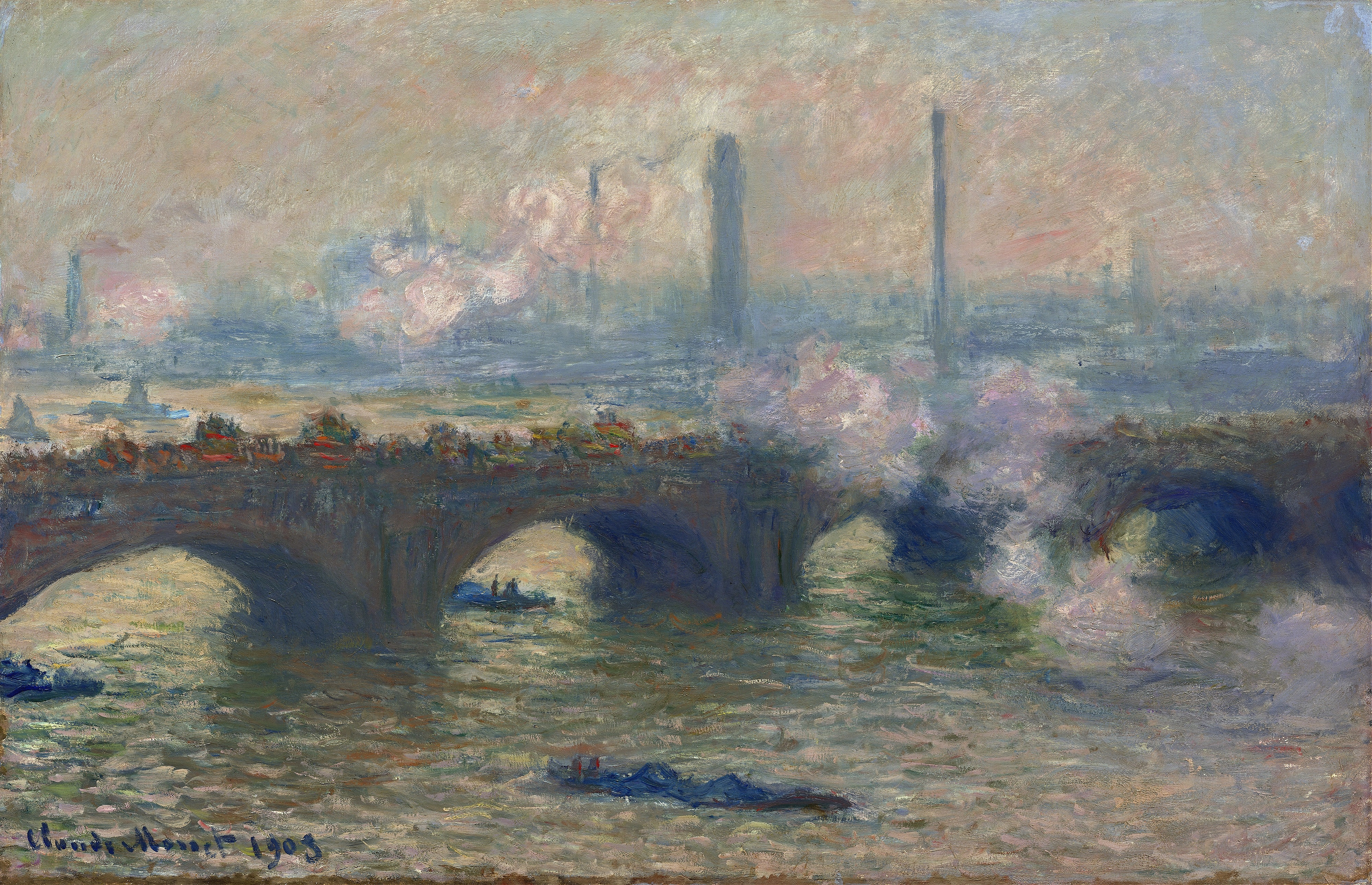 《滑铁卢桥，灰色的日子》（Waterloo Bridge,Gray Day）｜克劳德·莫奈 Claude Monet｜1903