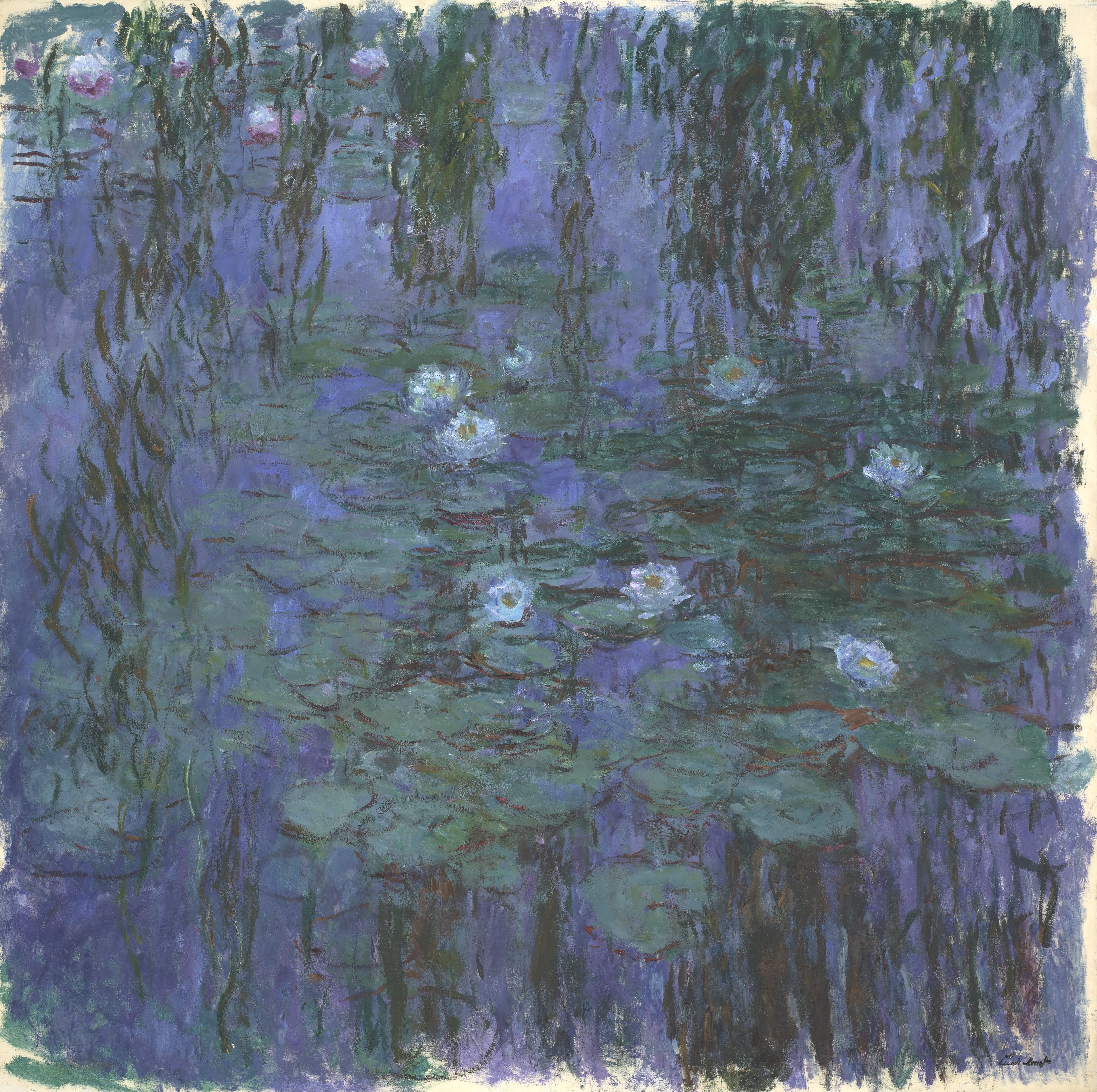 《蓝色睡莲》（Blue Water Lilies）｜克劳德·莫奈 Claude Monet｜1916–1919