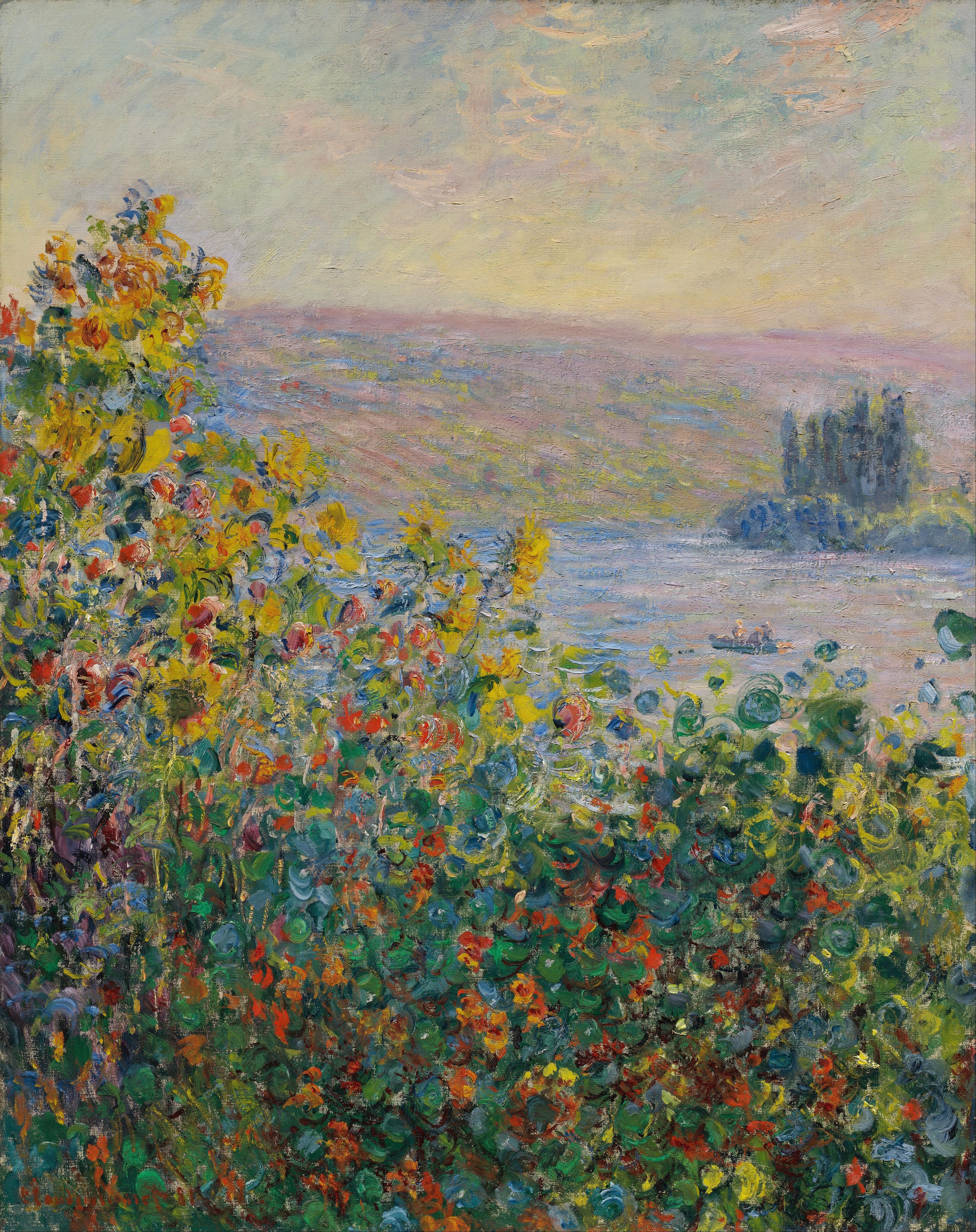《韦特伊的花坛》（Flower Beds at Vétheuil）｜克劳德·莫奈 Claude Monet｜1881