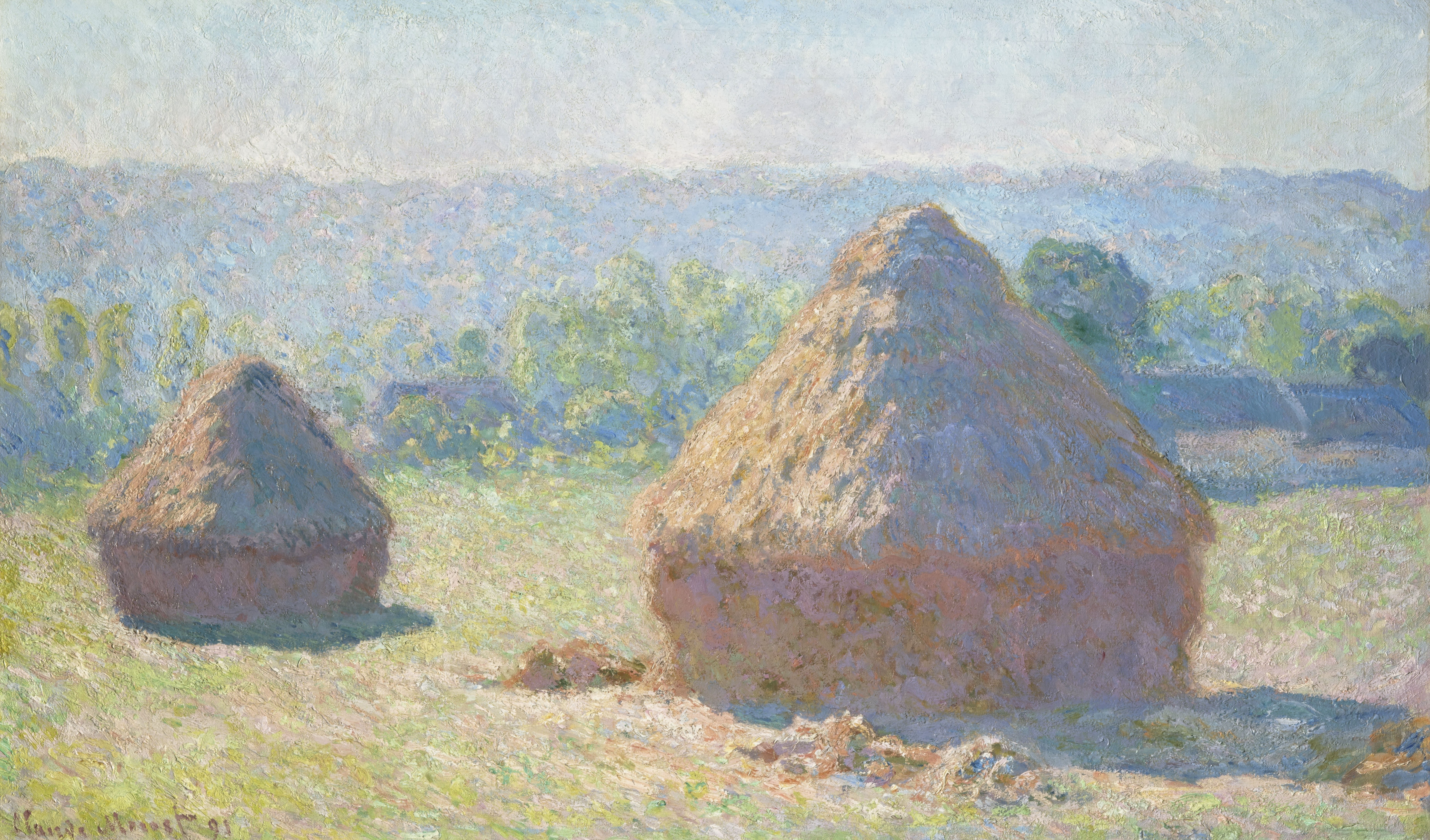 《干草堆，夏末》（Haystacks, end of Summer）｜克劳德·莫奈 Claude Monet｜1891