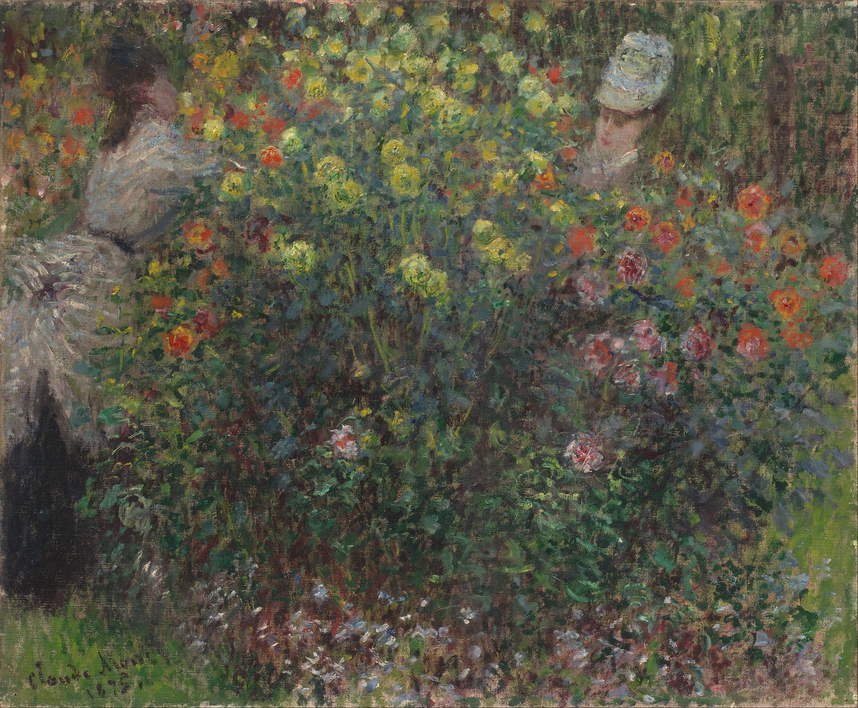 《花中女子》（Ladies in Flowers）｜克劳德·莫奈 Claude Monet｜1875