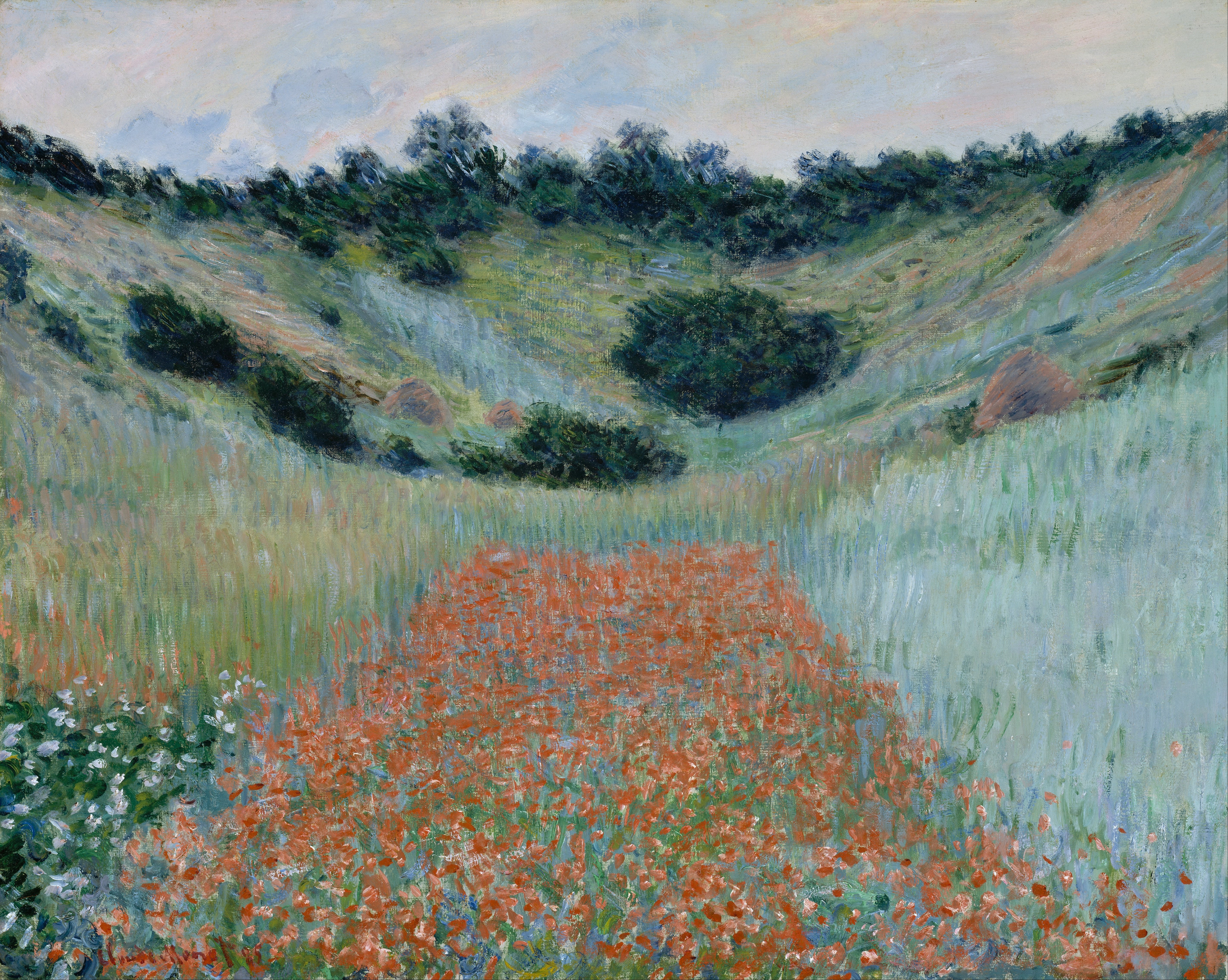 《吉维尼附近空心罂粟田》（Poppy Field in a Hollow near Giverny）｜克劳德·莫奈 Claude Monet｜1885