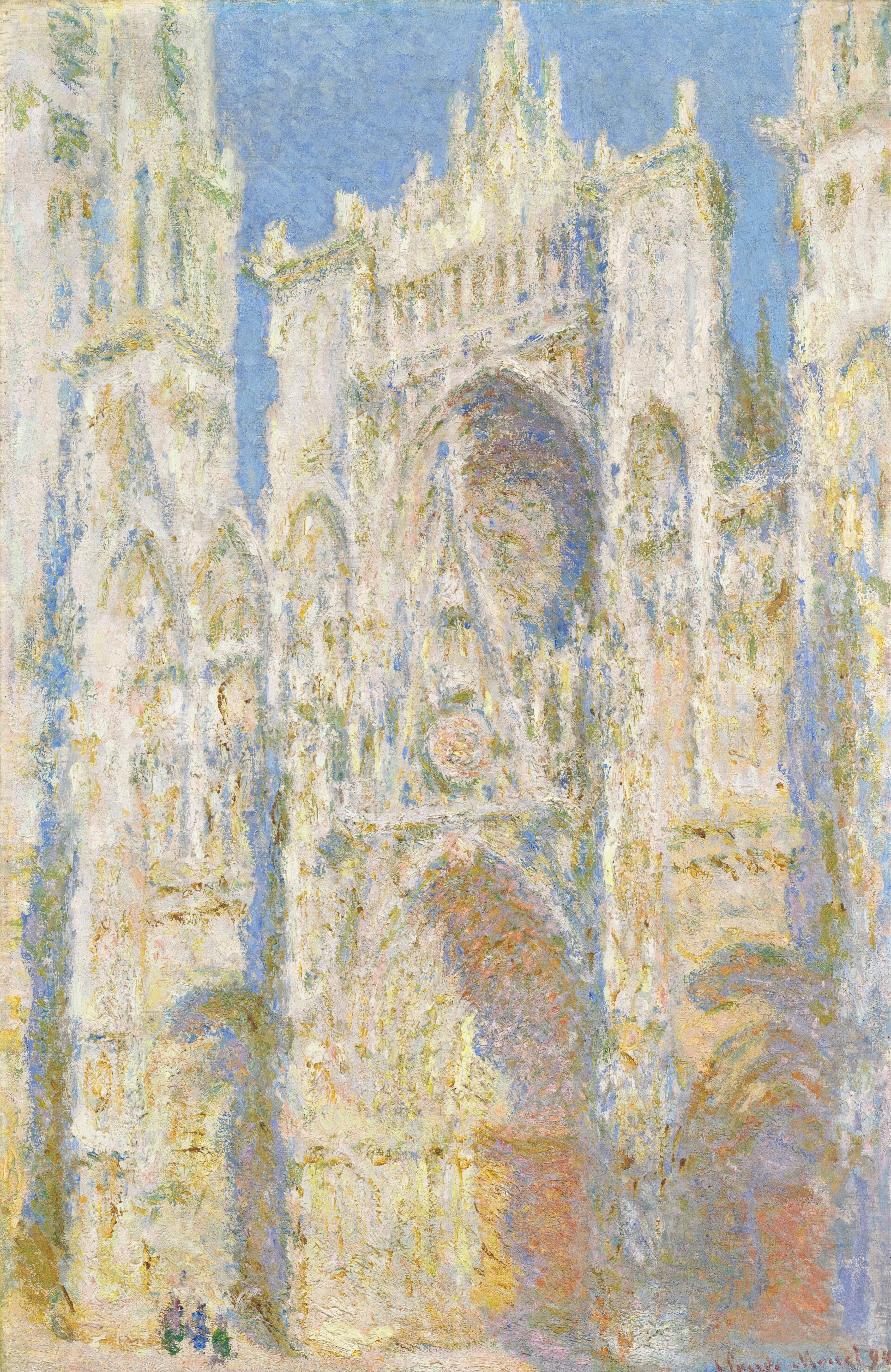 《鲁昂大教堂，西立面，阳光》（Rouen Cathedral, West Façade, Sunlight）｜克劳德·莫奈 Claude Monet｜1894