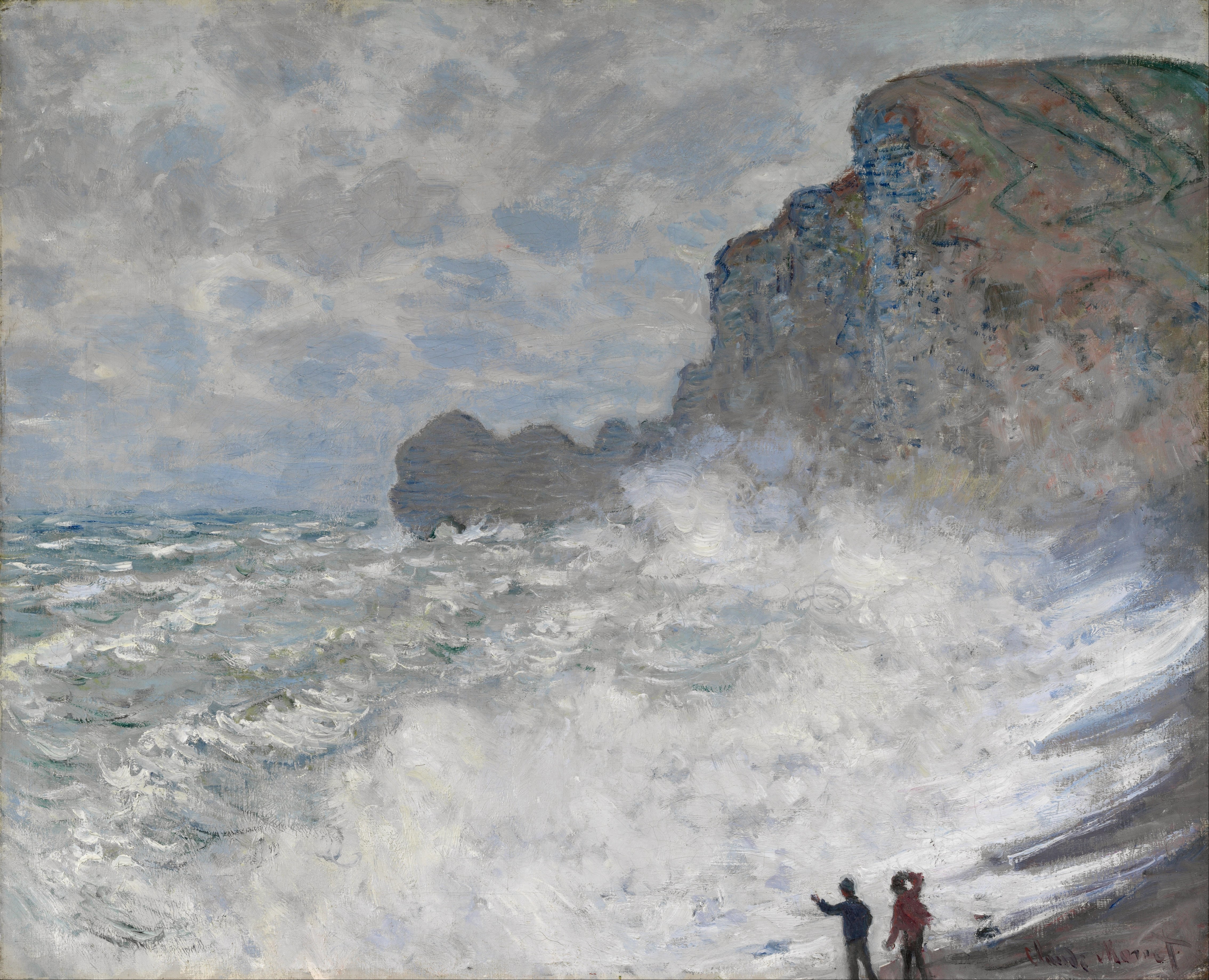 《埃特勒塔的恶劣天气》（Rough weather at Étretat）｜克劳德·莫奈 Claude Monet｜1883