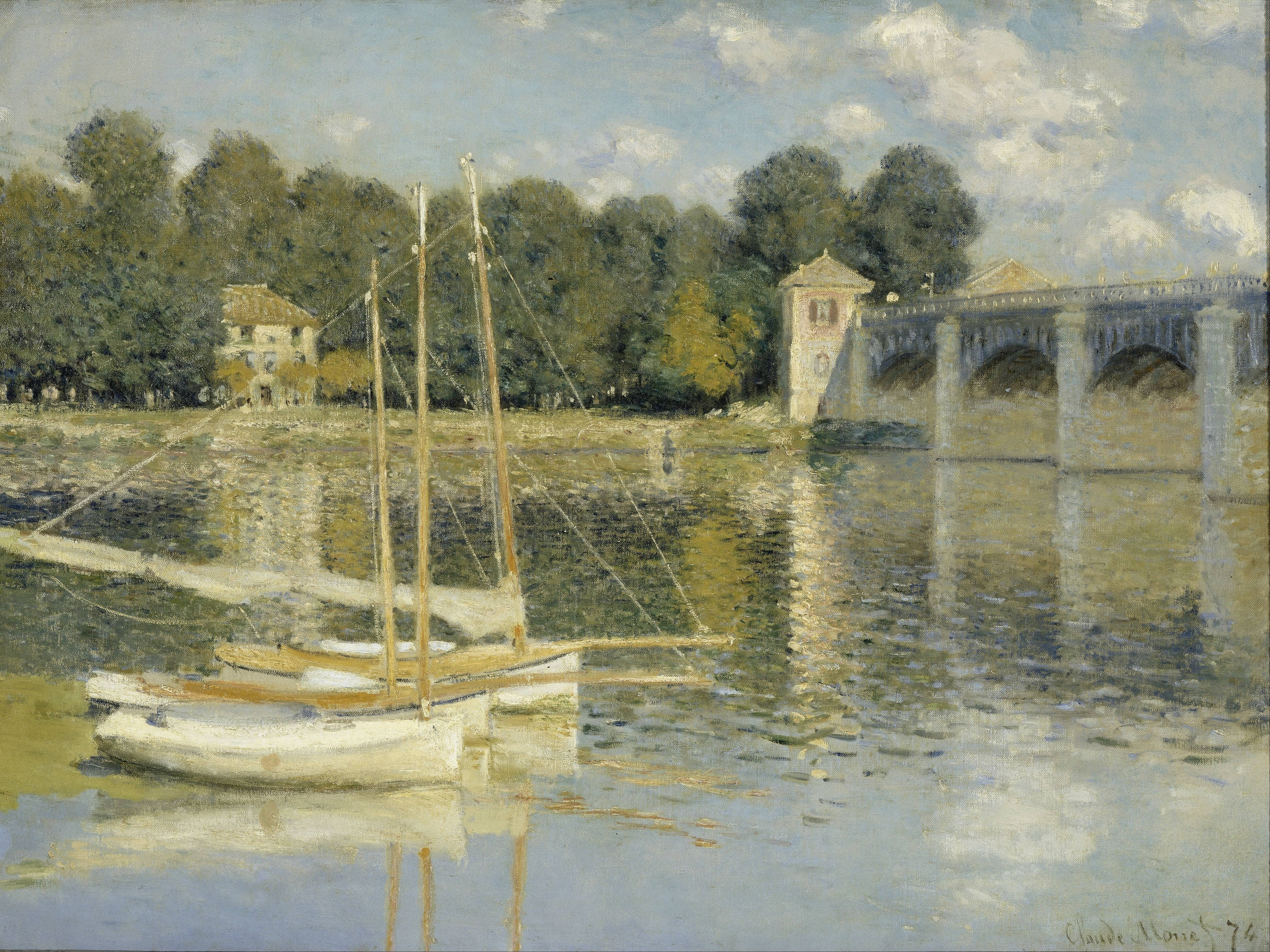 《阿让特伊桥》（The Argenteuil Bridge）｜克劳德·莫奈 Claude Monet｜1874