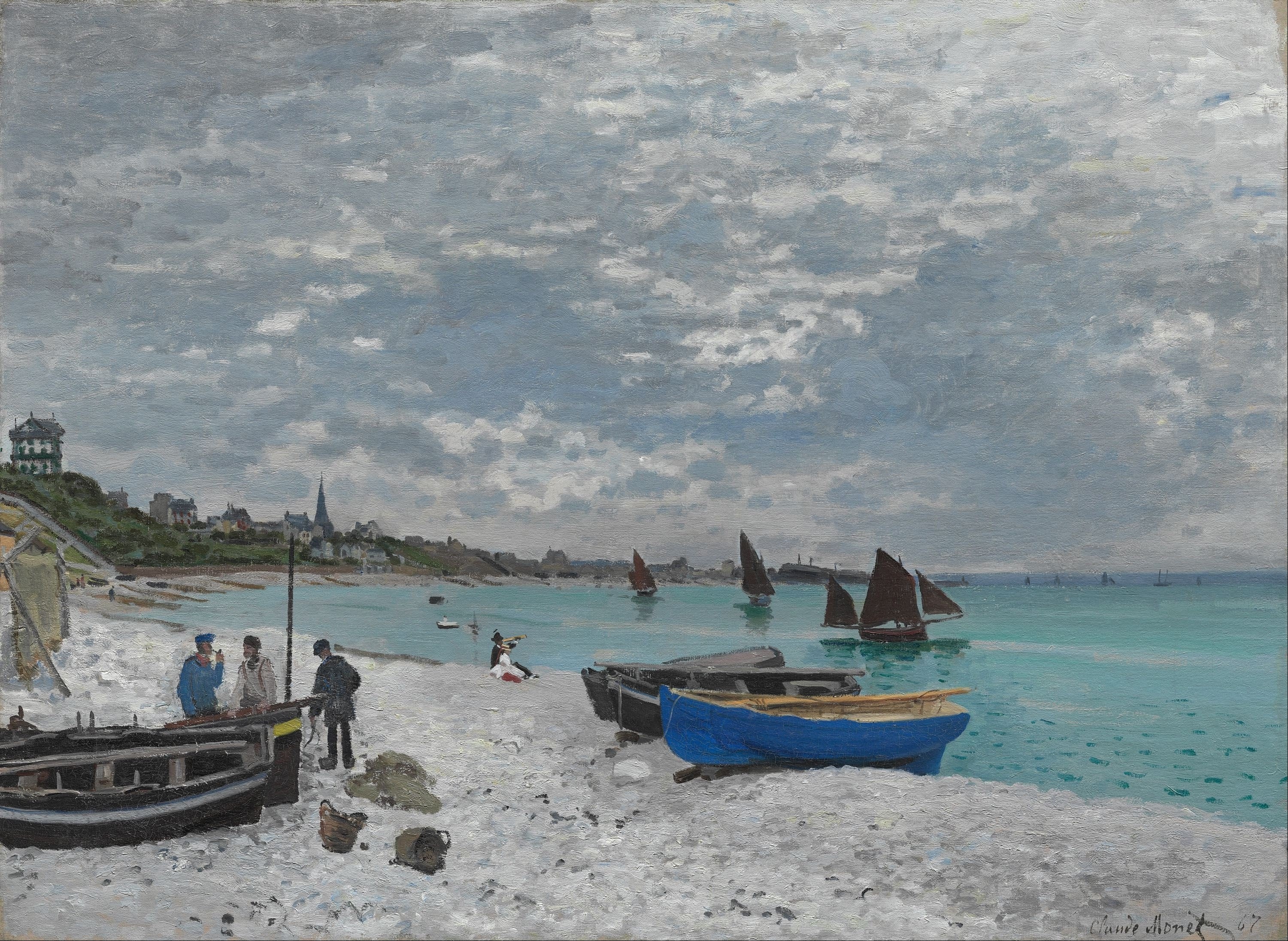 《圣阿德雷斯海滩》（The Beach at Sainte-Adresse）｜克劳德·莫奈 Claude Monet｜1867