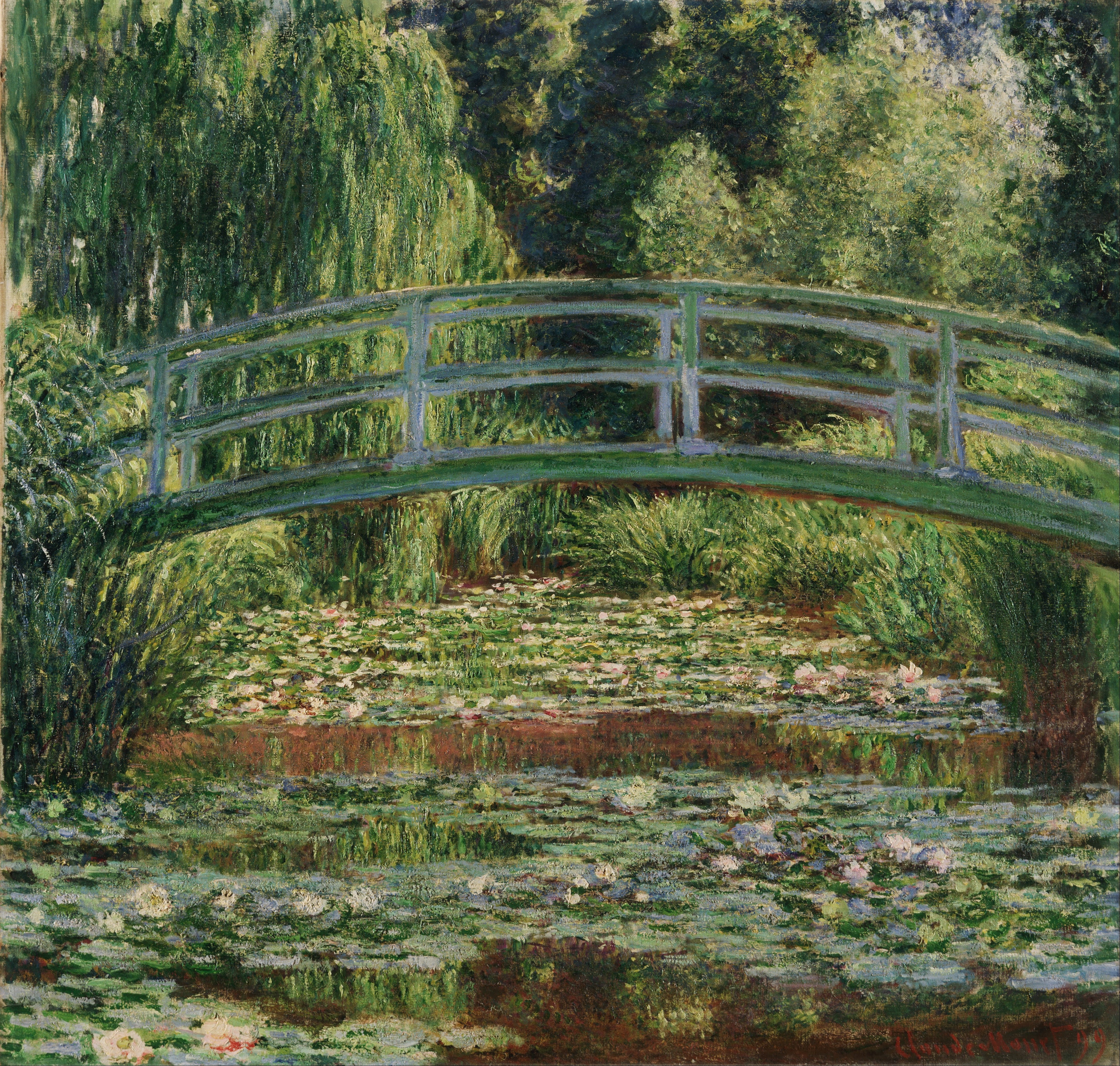 《日本人行桥和睡莲池，吉维尼》（The Japanese Footbridge and the Water Lily Pool, Giverny）｜克劳德·莫奈 Claude Monet｜1899