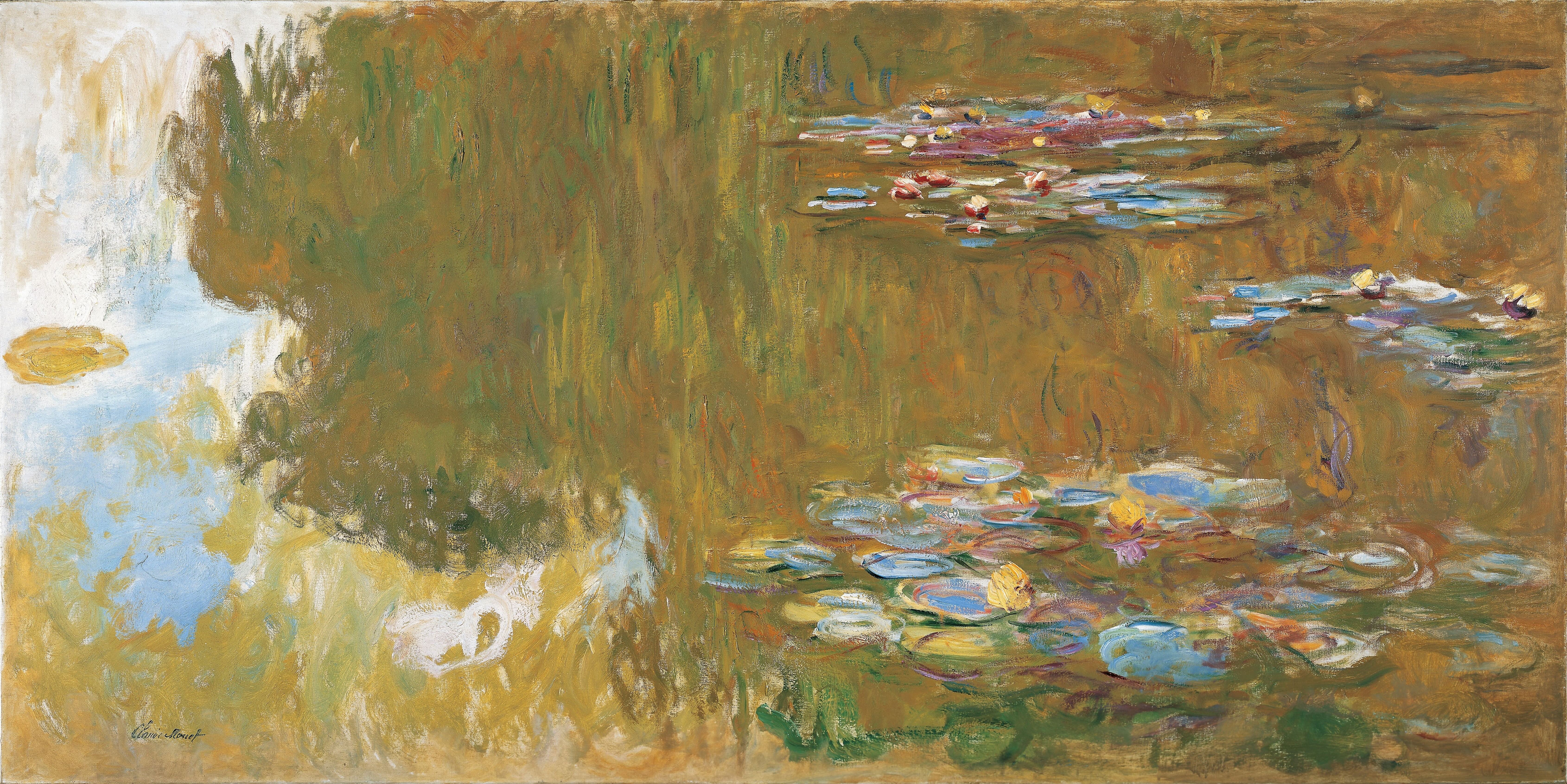 《睡莲池》（The Water Lily Pond, c. 1917-19）｜克劳德·莫奈 Claude Monet｜不明