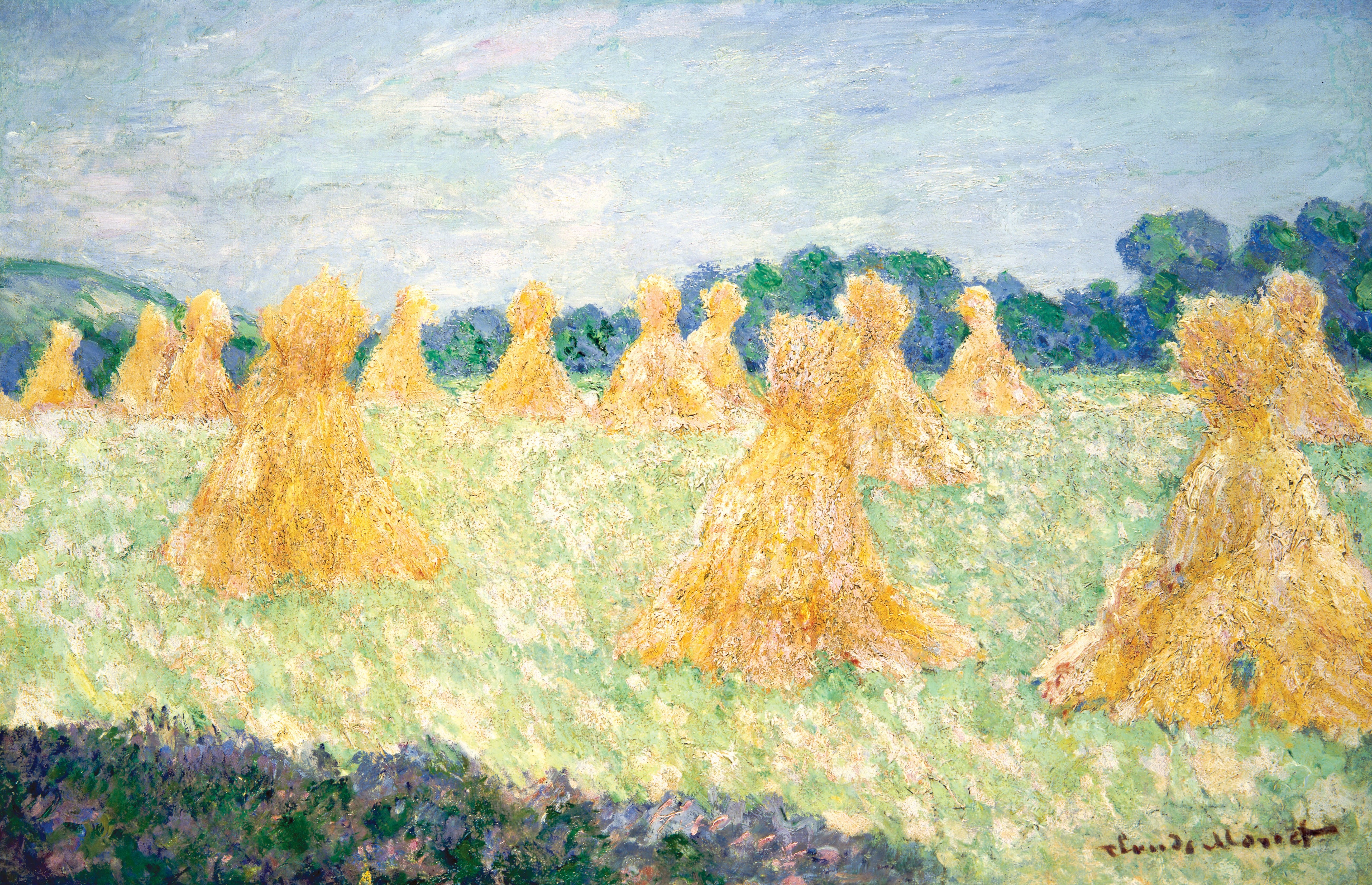 《吉维尼的年轻女士们，太阳效应》（The Young Ladies of Giverny, Sun Effect）｜克劳德·莫奈 Claude Monet｜1894
