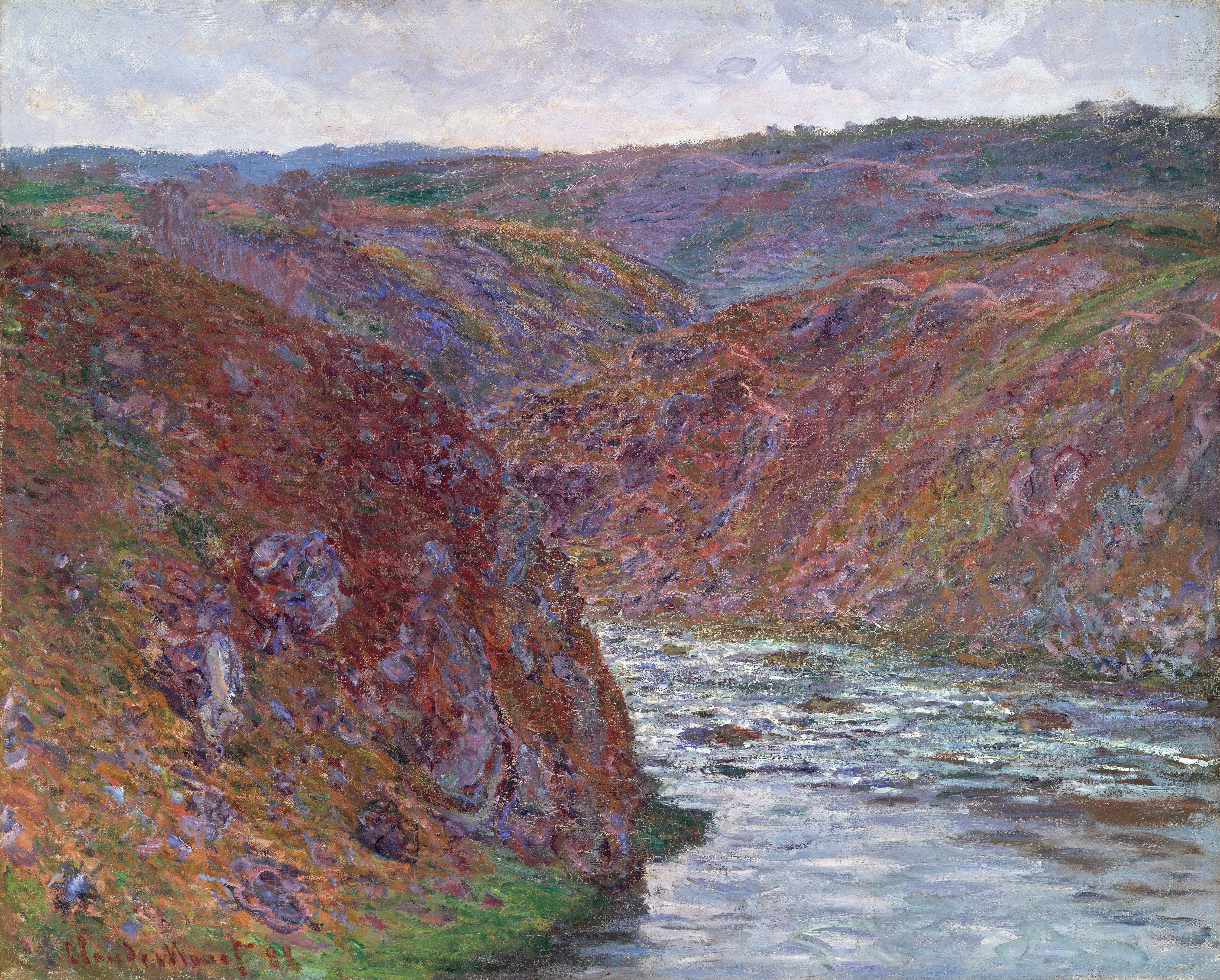 《克勒兹山谷（灰色的日子）》（Valley of the Creuse (Gray Day)）｜克劳德·莫奈 Claude Monet｜1889
