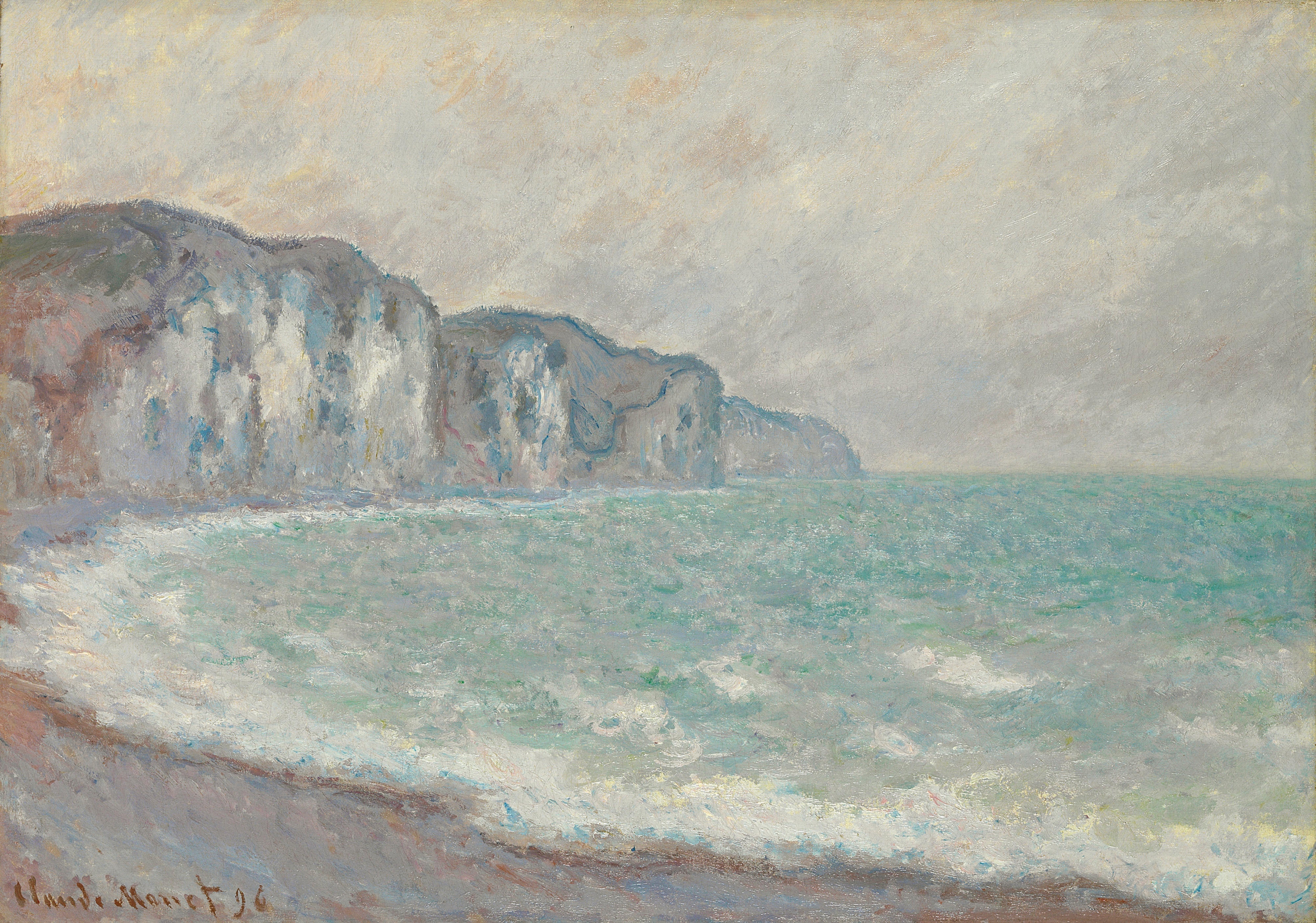 《普尔维尔悬崖》（Falaise De Pourville）｜克劳德·莫奈 Claude Monet｜1896