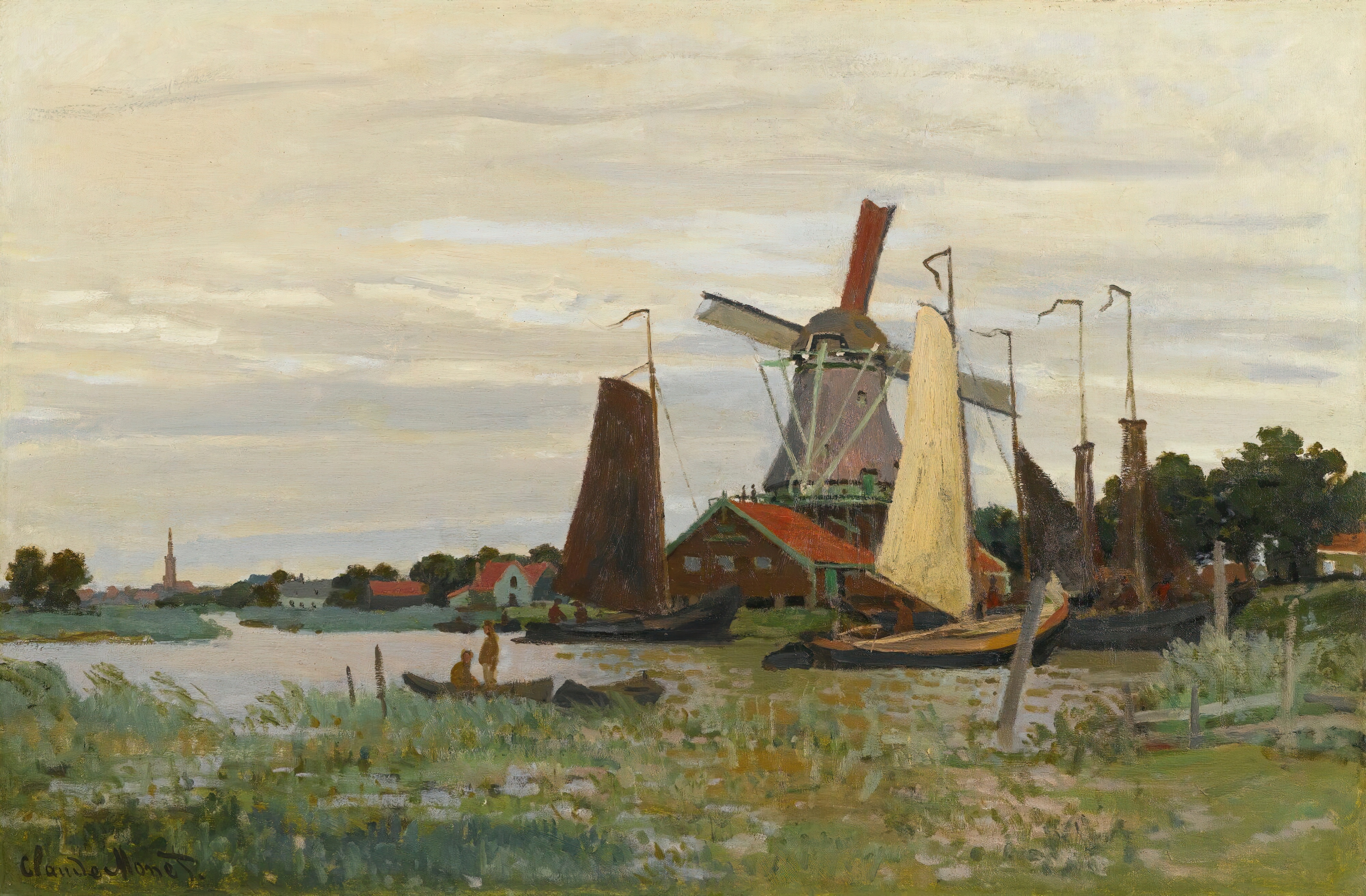 《赞丹的一家磨坊》（Un Moulin À Zaandam）｜克劳德·莫奈 Claude Monet｜1871