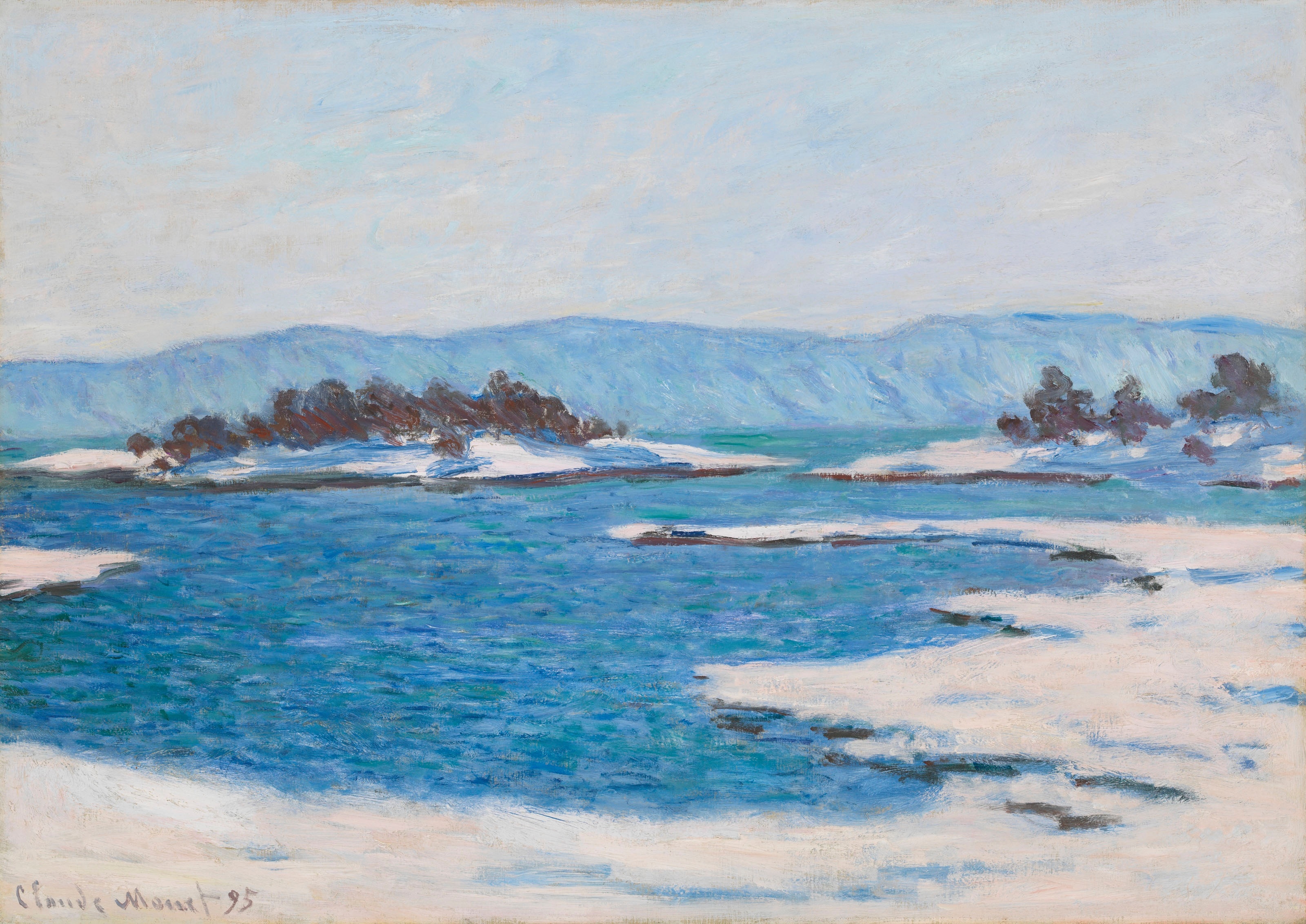 《位于克里斯蒂安尼亚峡湾边缘》（Au Bord Du Fjord De Christiania）｜克劳德·莫奈 Claude Monet｜1895