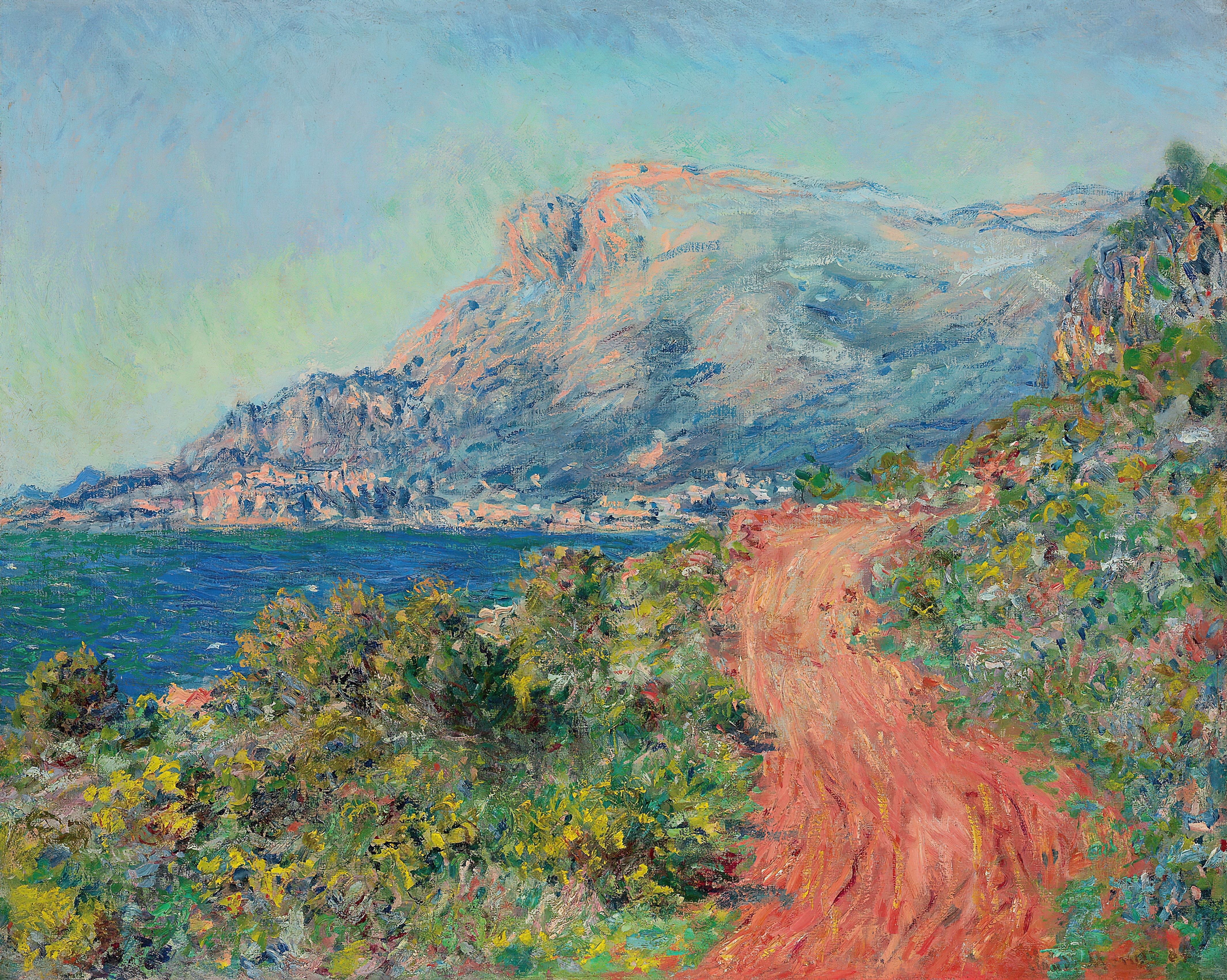 《芒通附近的红路》（La route rouge près de Menton）｜克劳德·莫奈 Claude Monet｜1884