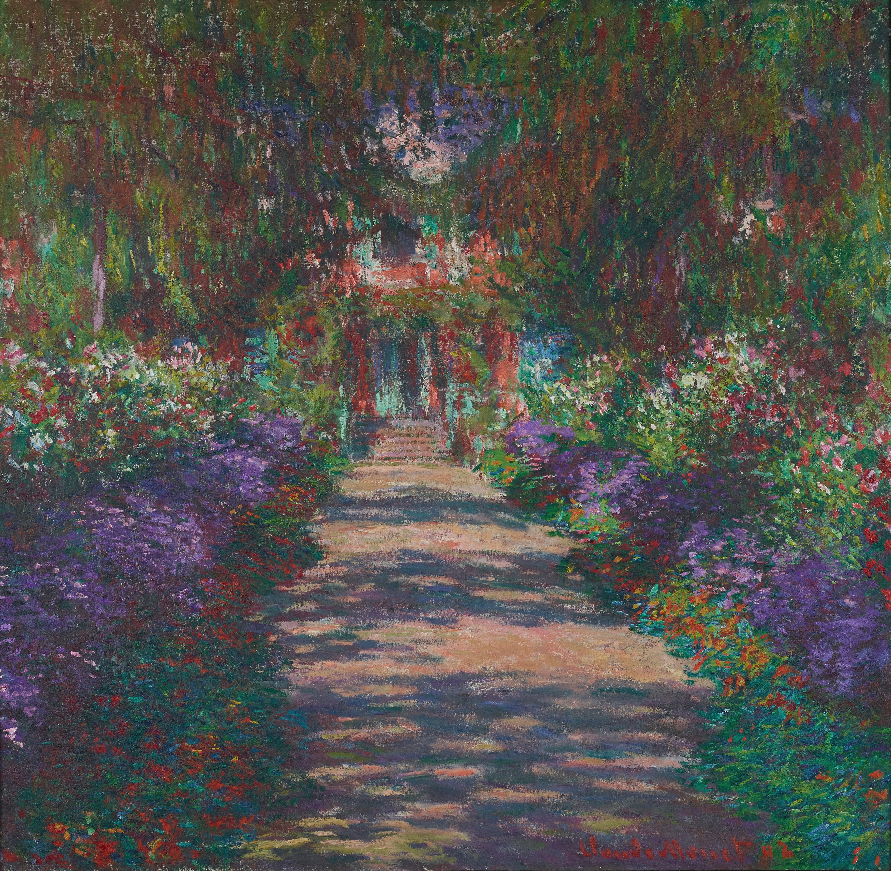 《吉维尼莫奈花园的一条大道》（Eine Allee in Monets Garten in Giverny）｜克劳德·莫奈 Claude Monet｜1902