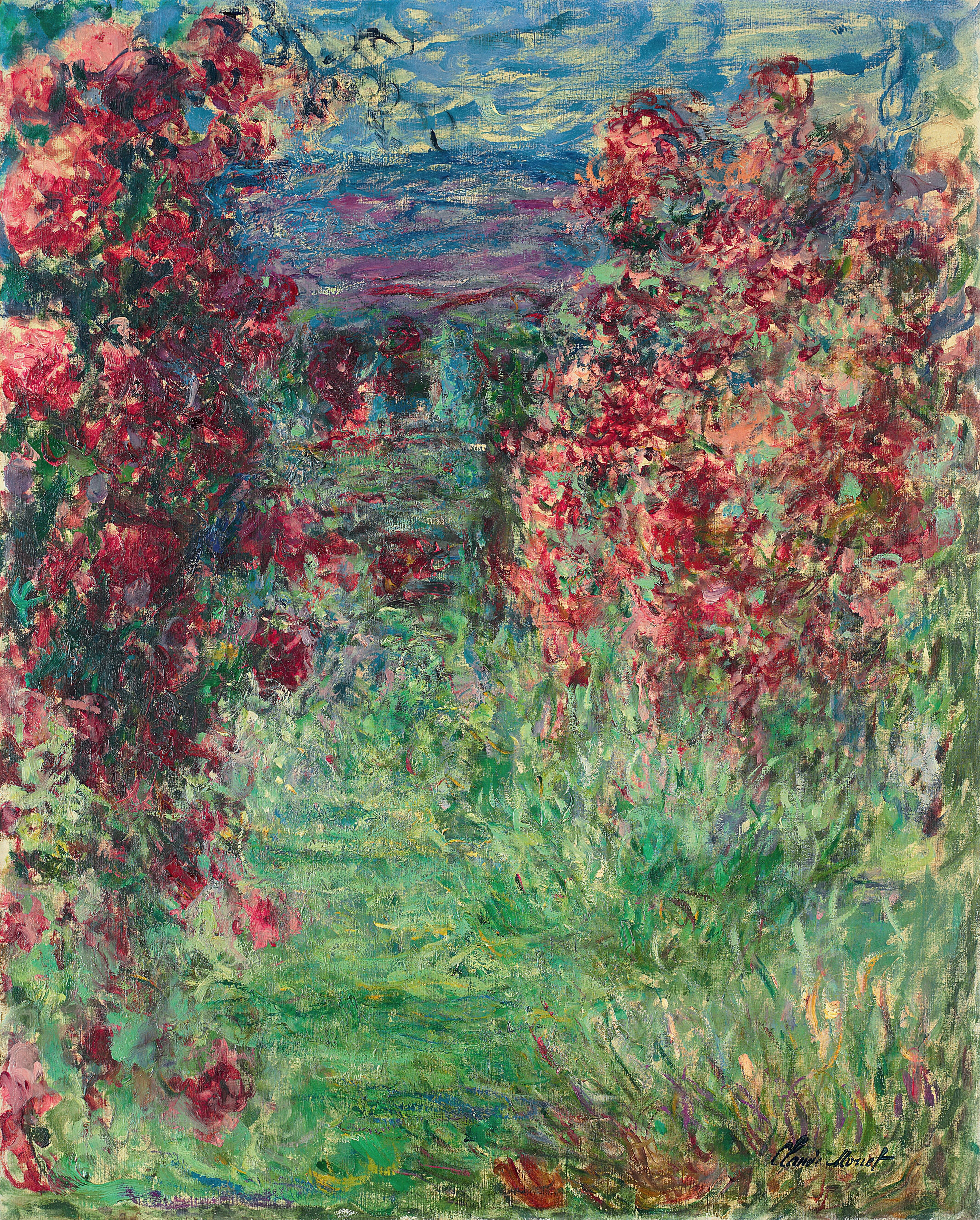 《玫瑰花丛中的房子》（La maison dans les roses）｜克劳德·莫奈 Claude Monet｜1925