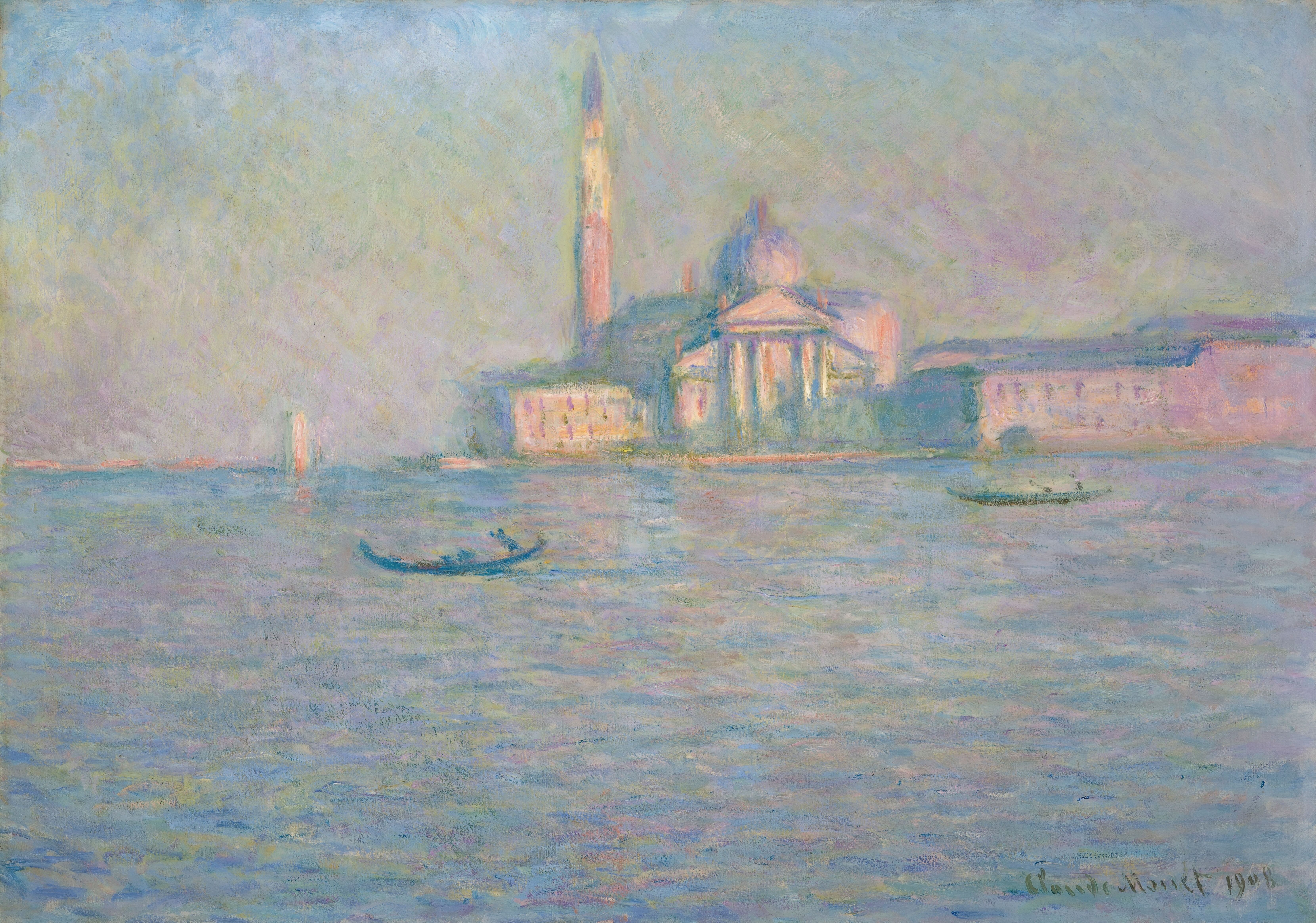 《威尼斯圣乔治马焦雷教堂》（The Church of San Giorgio Maggiore, Venice）｜克劳德·莫奈 Claude Monet｜1908