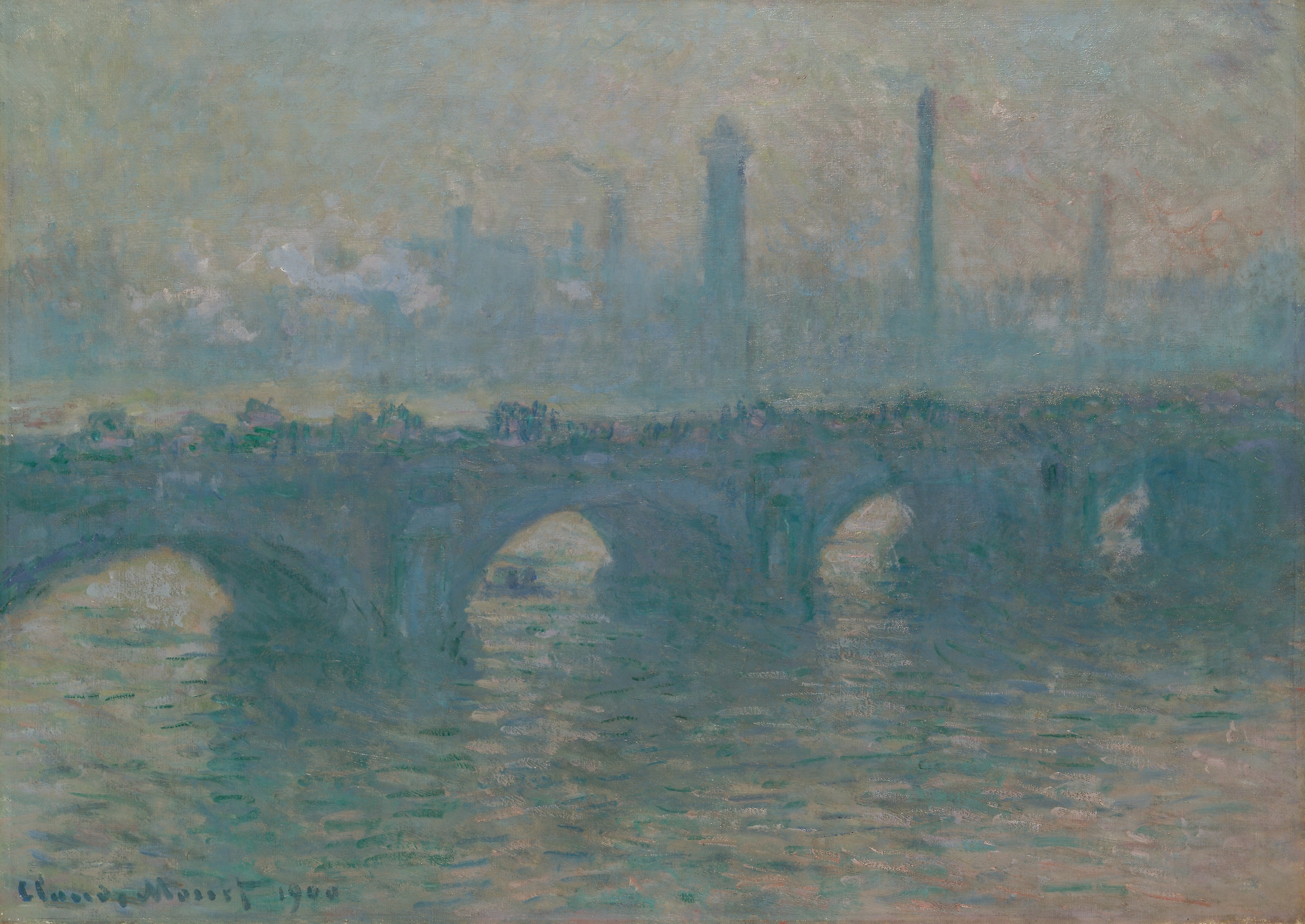 《滑铁卢桥，灰色天气》（Waterloo Bridge, Gray Weather）｜克劳德·莫奈 Claude Monet｜1900
