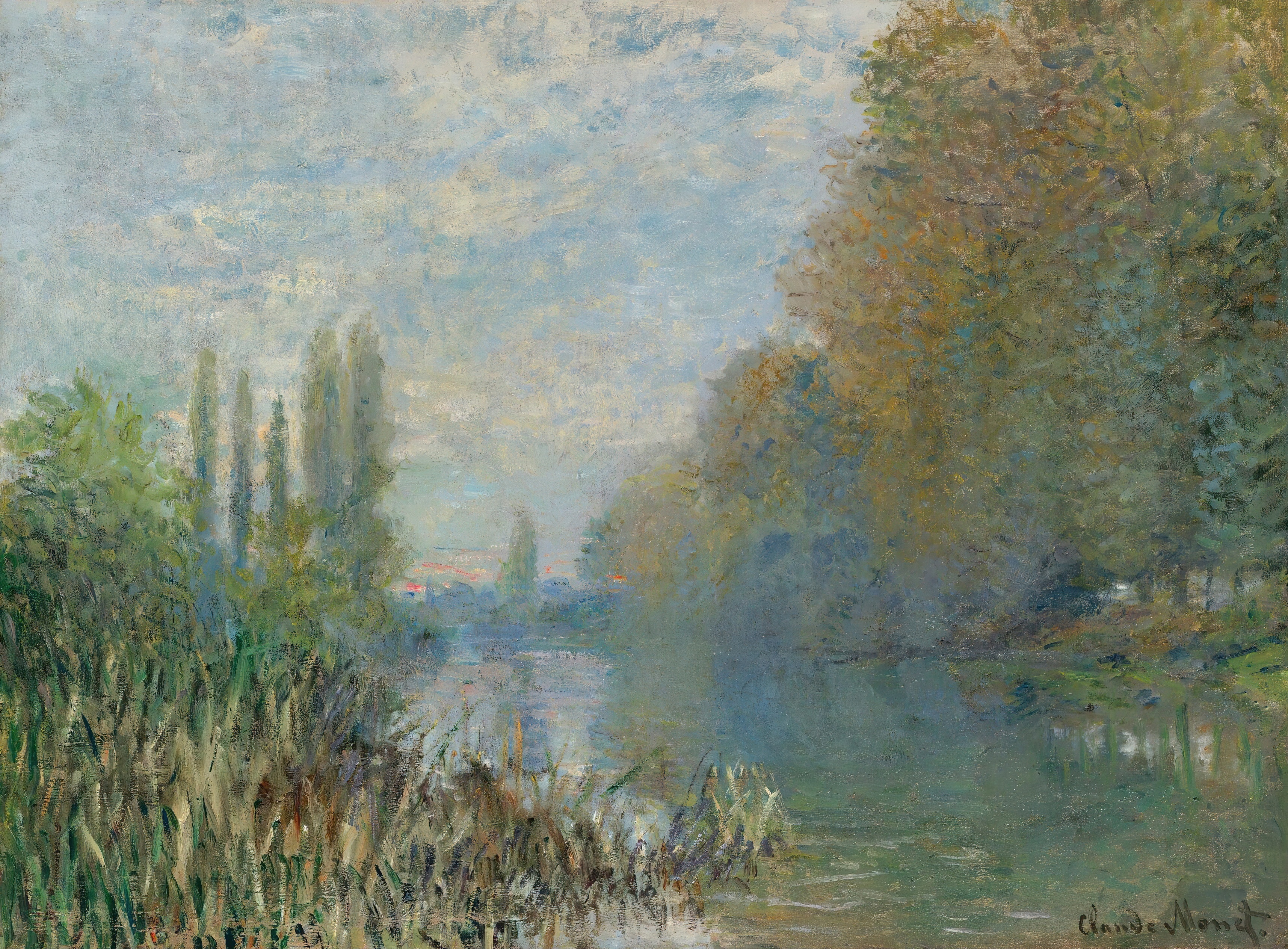 《秋天的塞纳河畔》（Bords De La Seine En Automne）｜克劳德·莫奈 Claude Monet｜1876