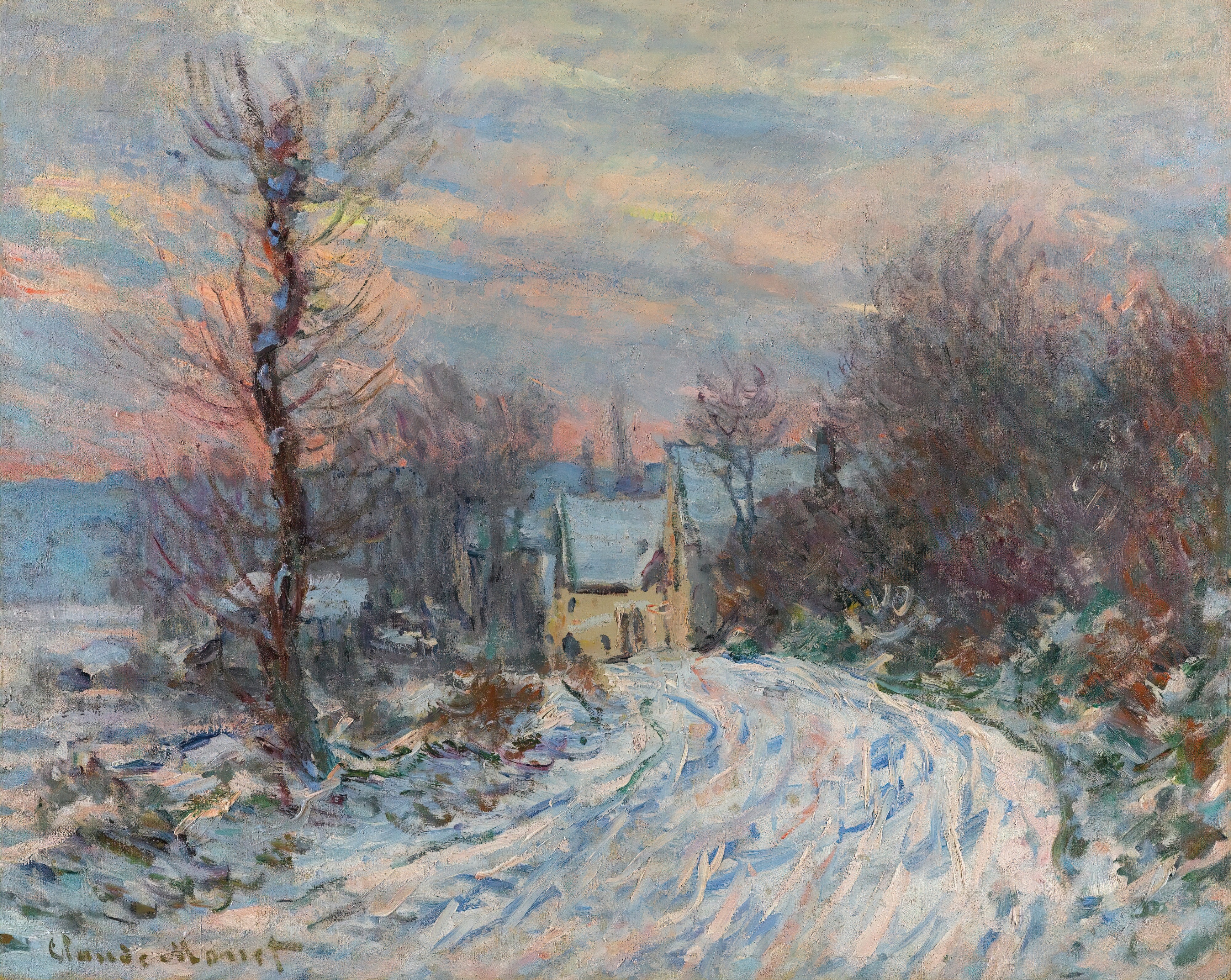 《冬季吉维尼入口》（L’entrée De Giverny En Hiver）｜克劳德·莫奈 Claude Monet｜1885
