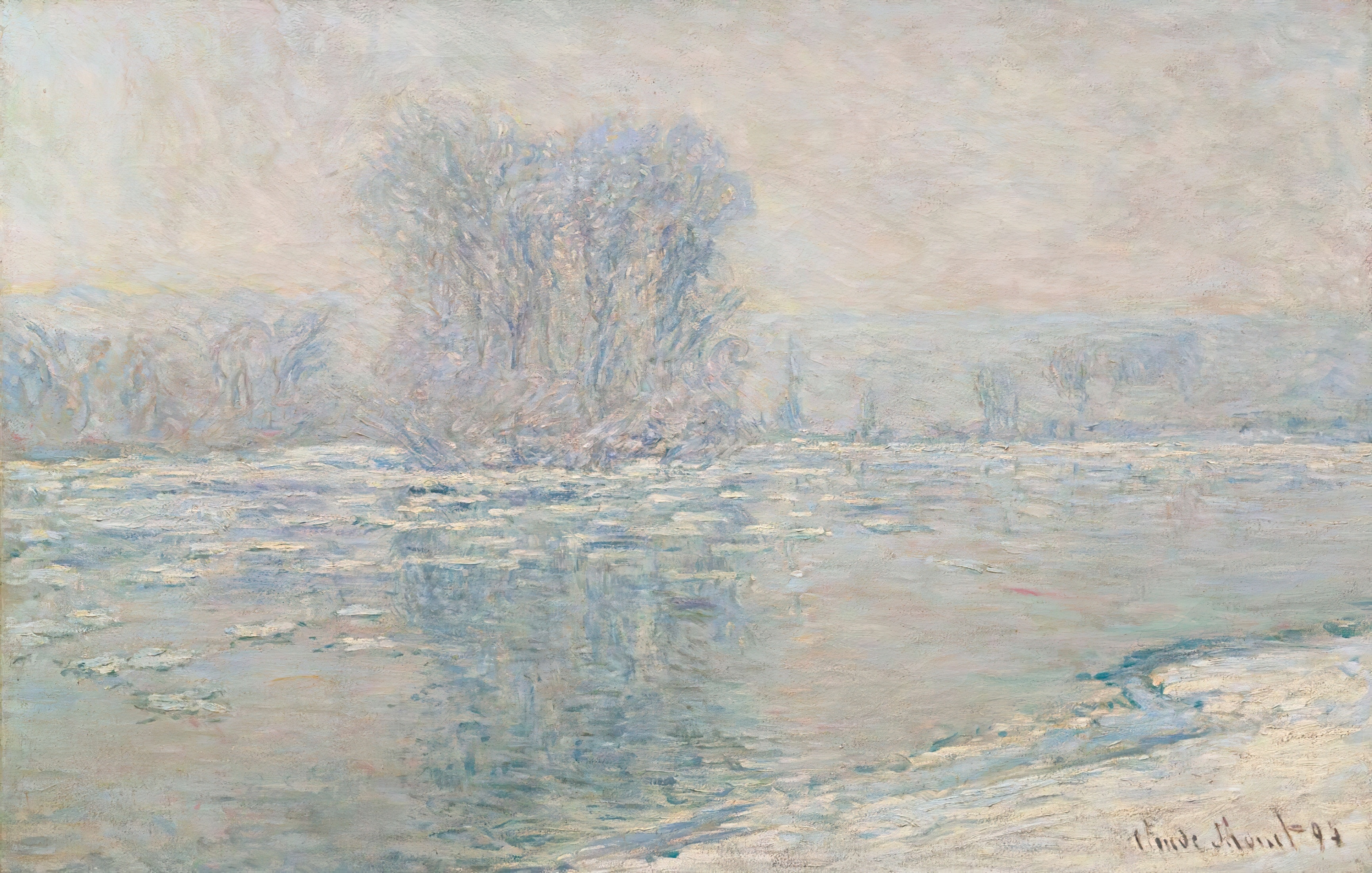 《冰块，白色效果》（Glaçons, Effet Blanc）｜克劳德·莫奈 Claude Monet｜1893