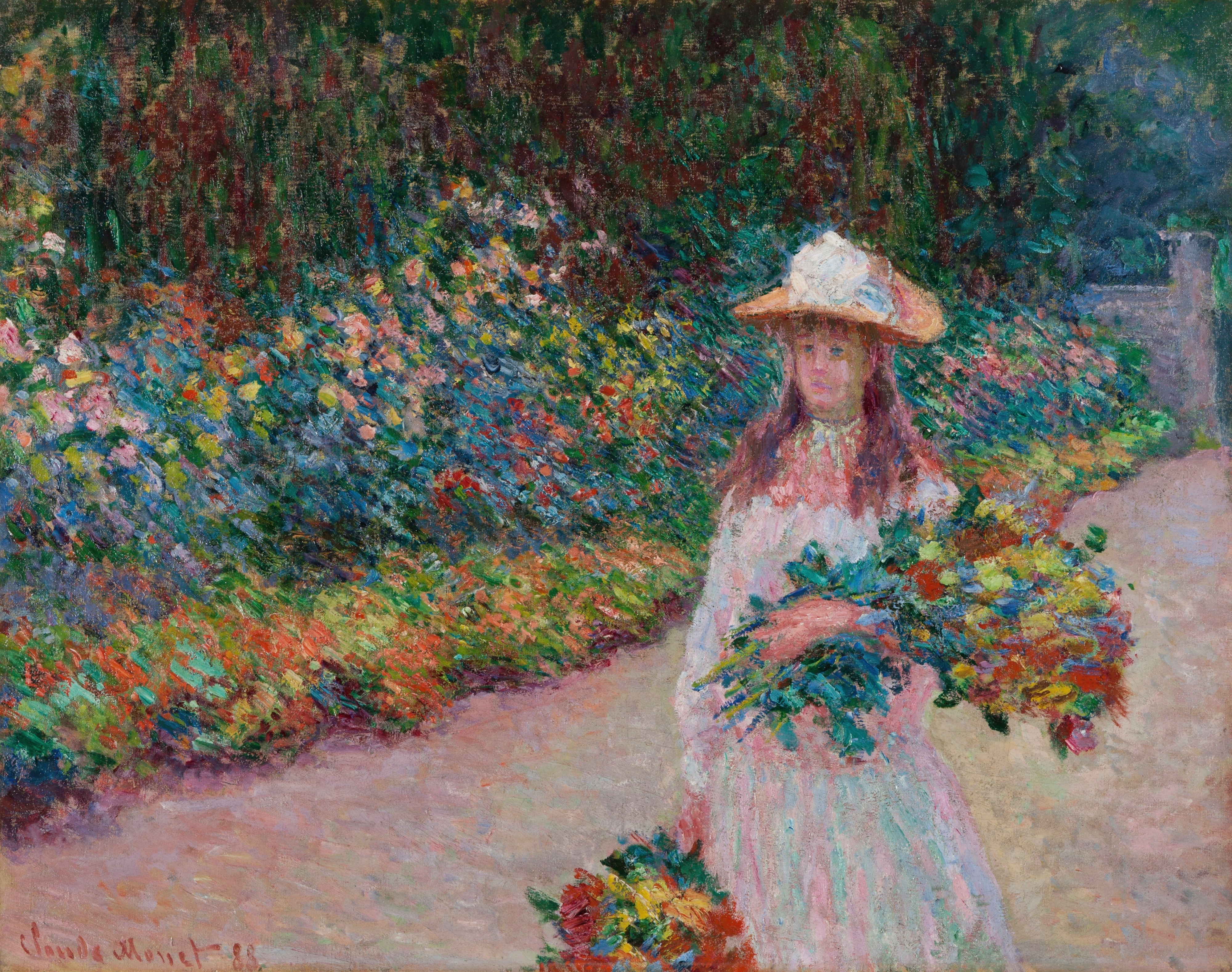 《吉维尼花园里的年轻女孩》（Jeune fille dans le jardin de Giverny）｜克劳德·莫奈 Claude Monet｜1888