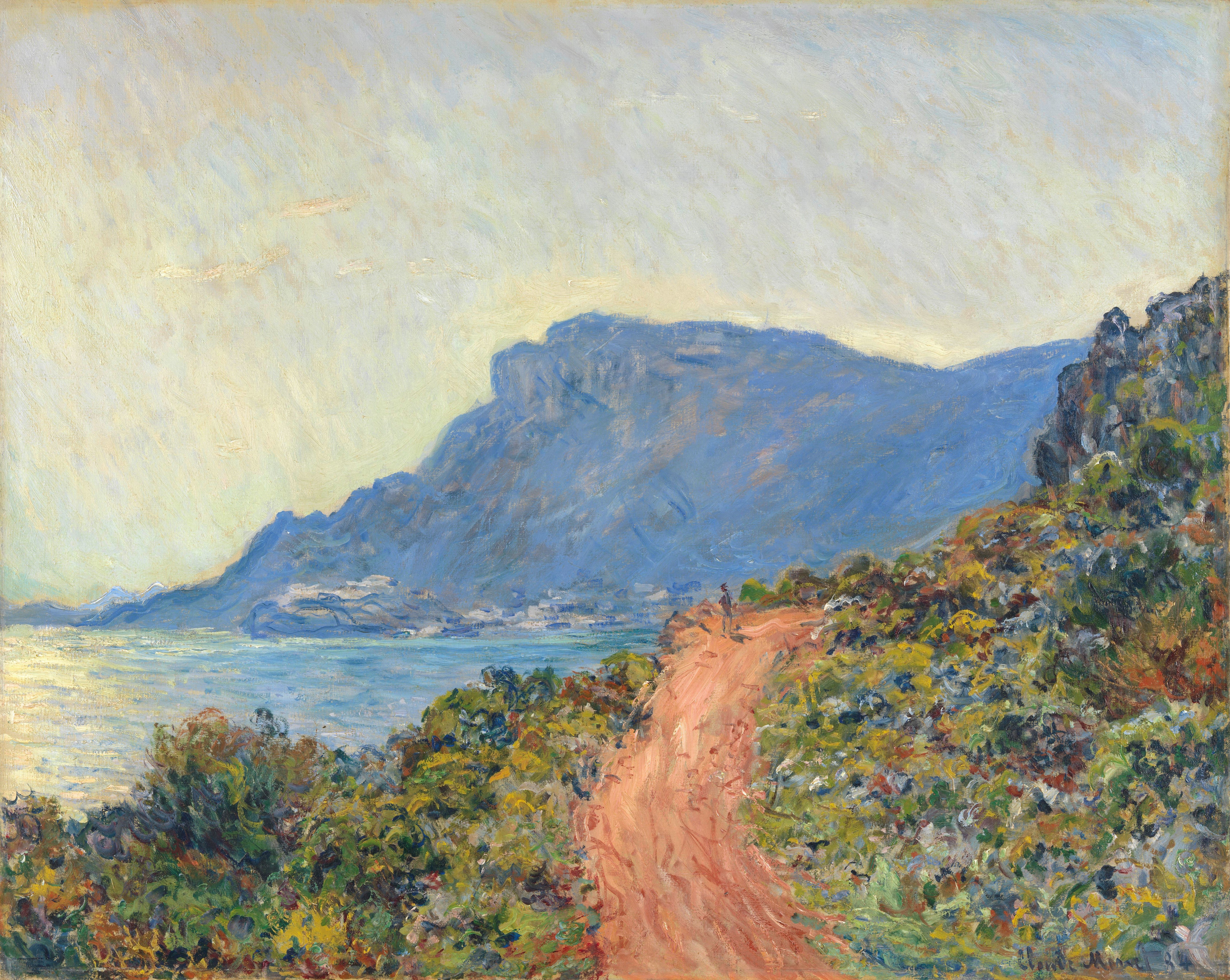 《摩纳哥附近的滨海大道》（La Corniche near Monaco）｜克劳德·莫奈 Claude Monet｜1884